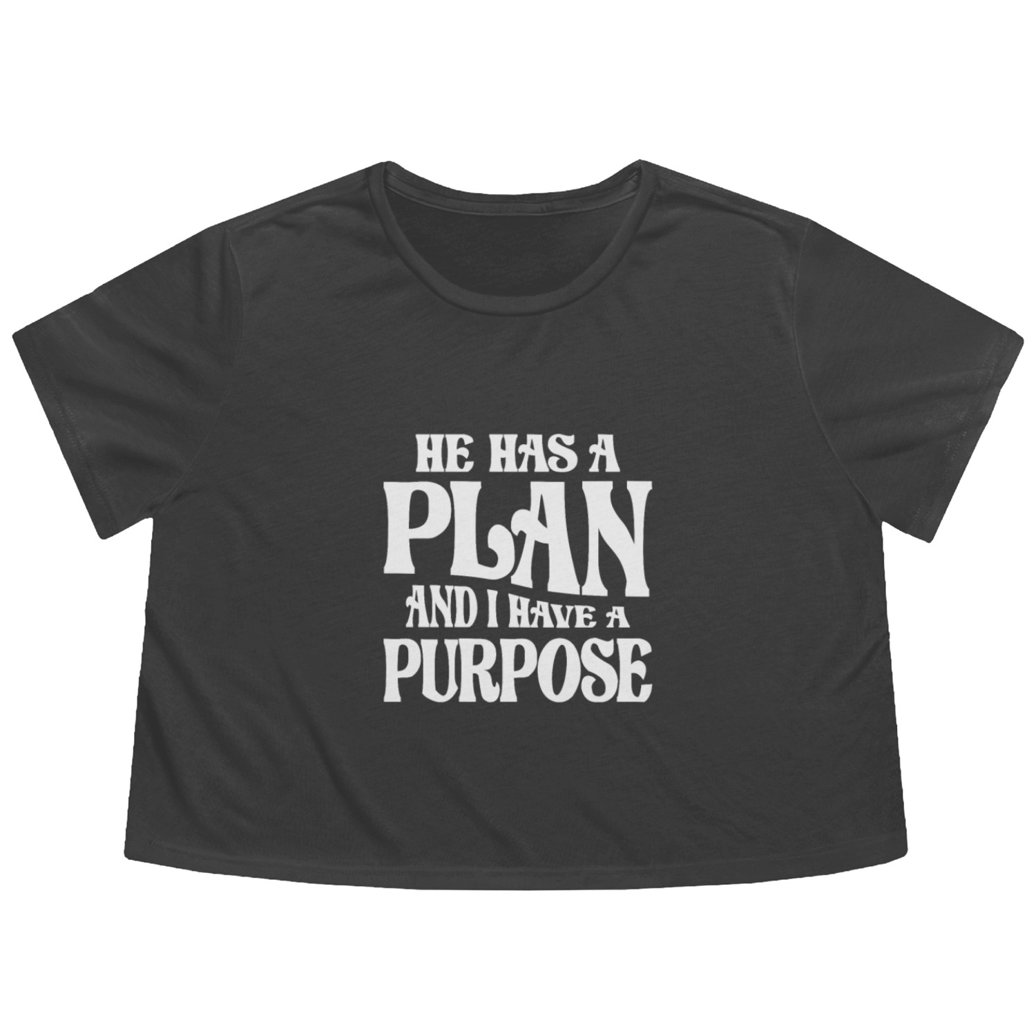 Divine Plan Purposeful Life Christian Quote Flowy Cropped Tees