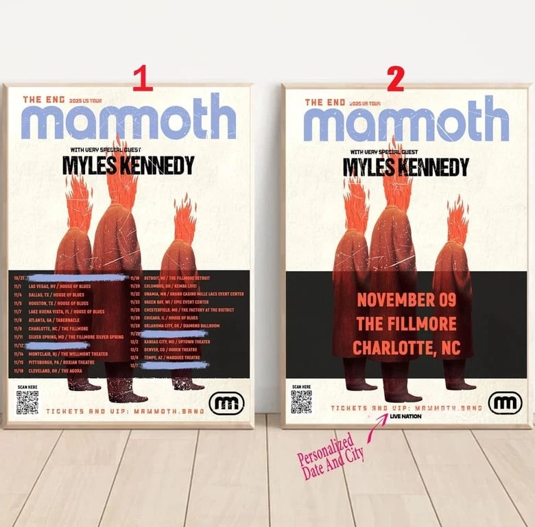 Custom Mammoth “The End” 2025 US Tour Poster
