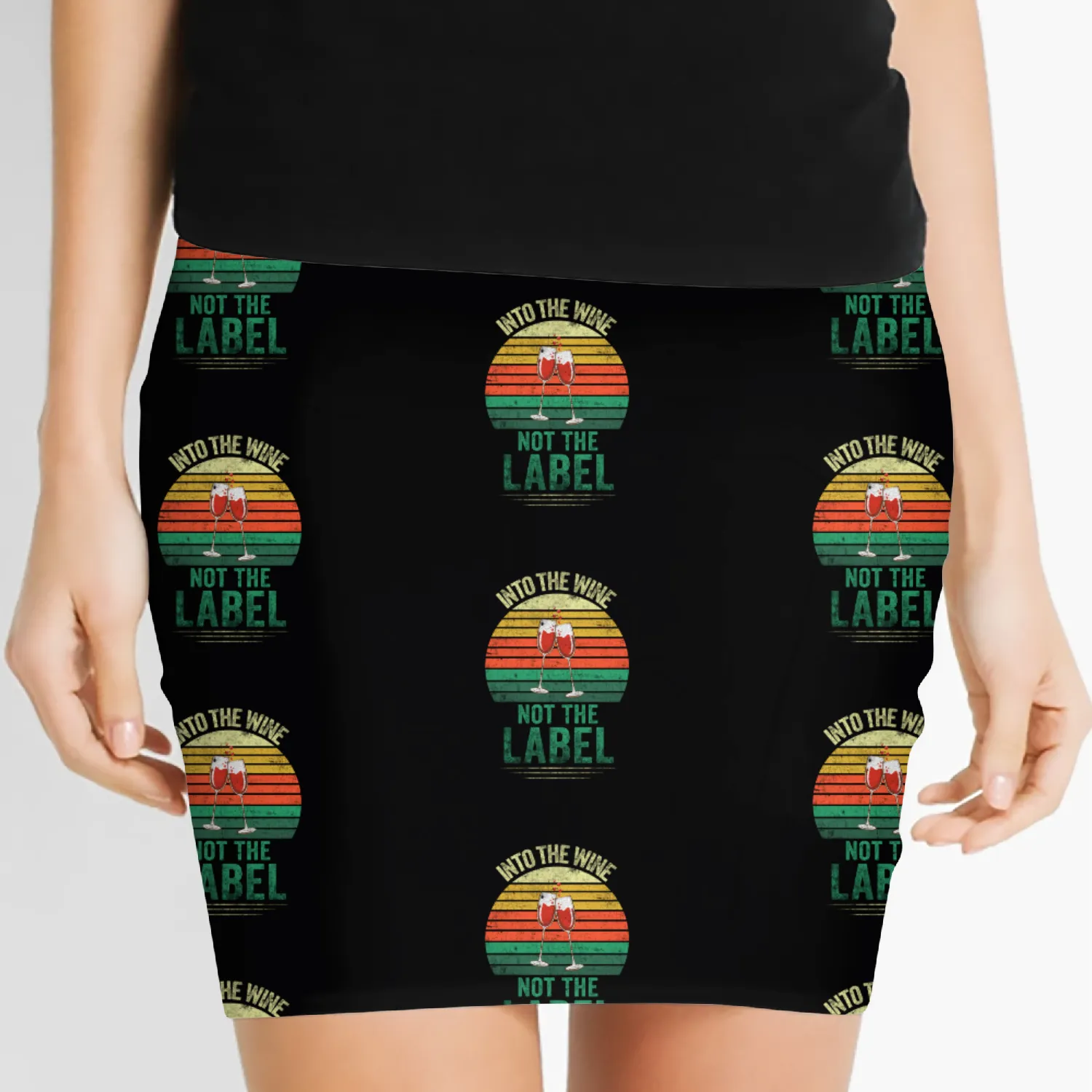 Into The Wine Not The Label Vintage Women's Mini Skirts