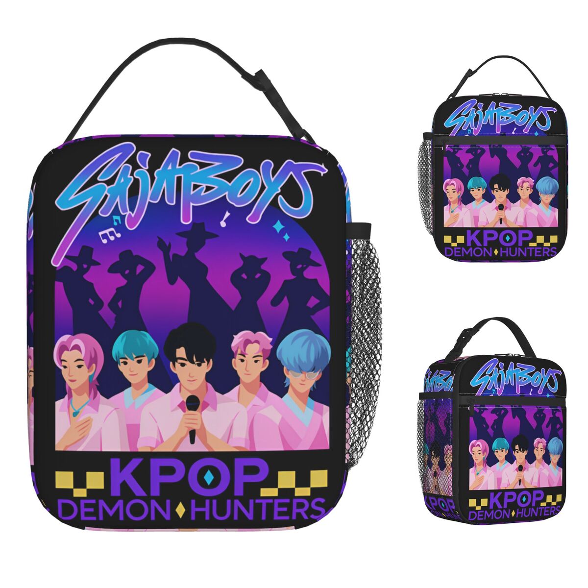 Demon Hunters Animation Lunch Bag for Kids and Adults, Oxford Cooler Food Tote