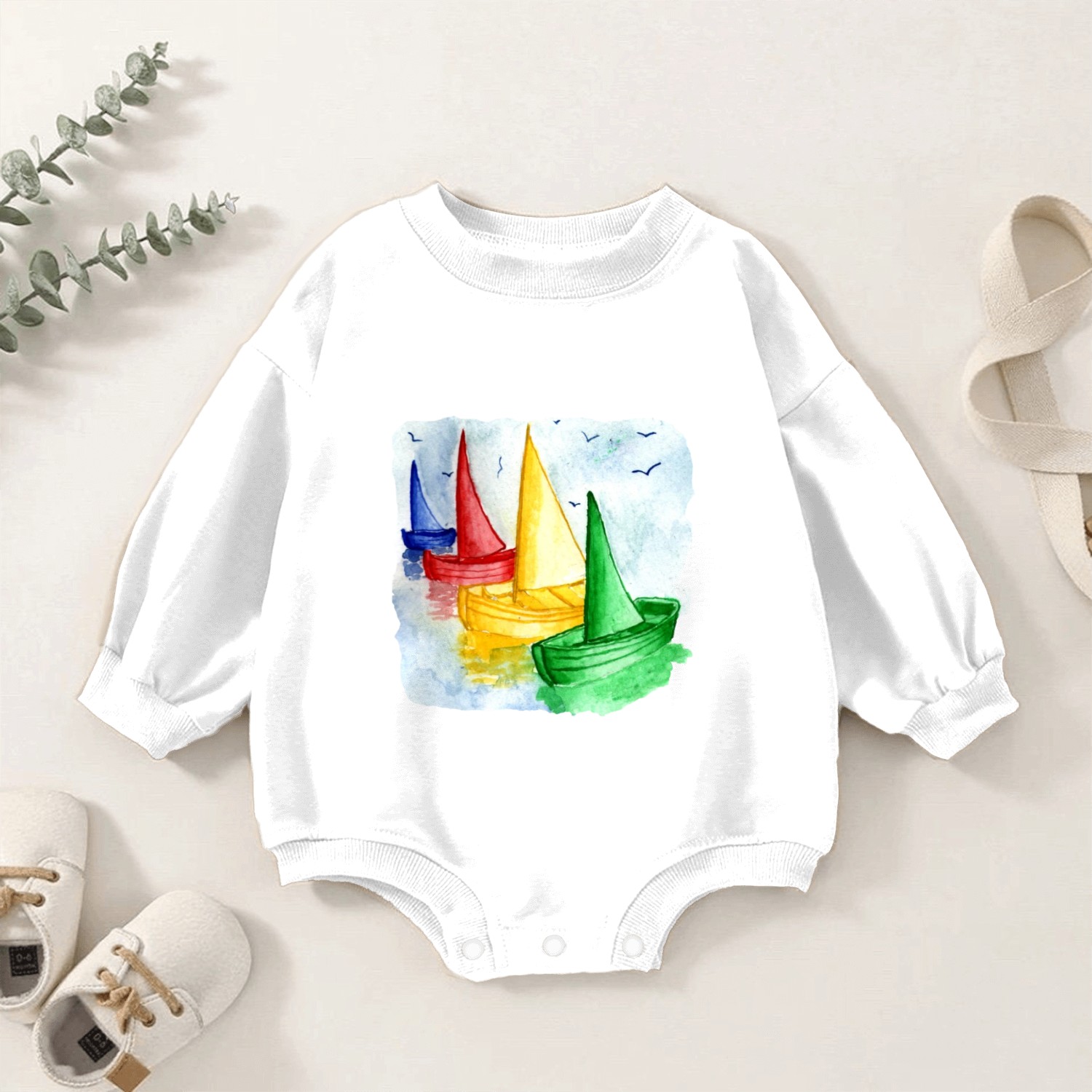 Sail boats Baby Romper Sweatshirts