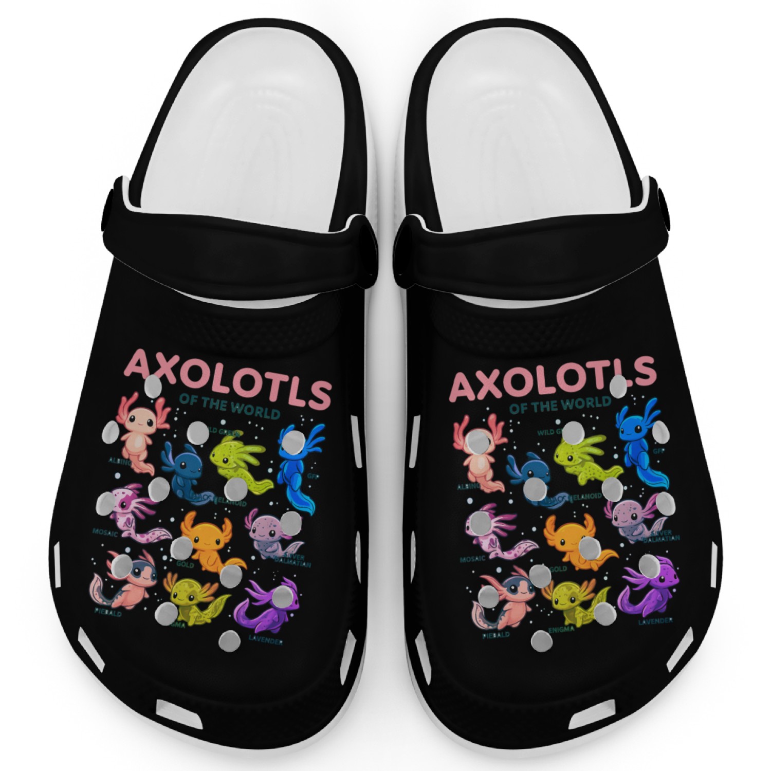 Colorful Fantasy Axolotls Collection Clogs