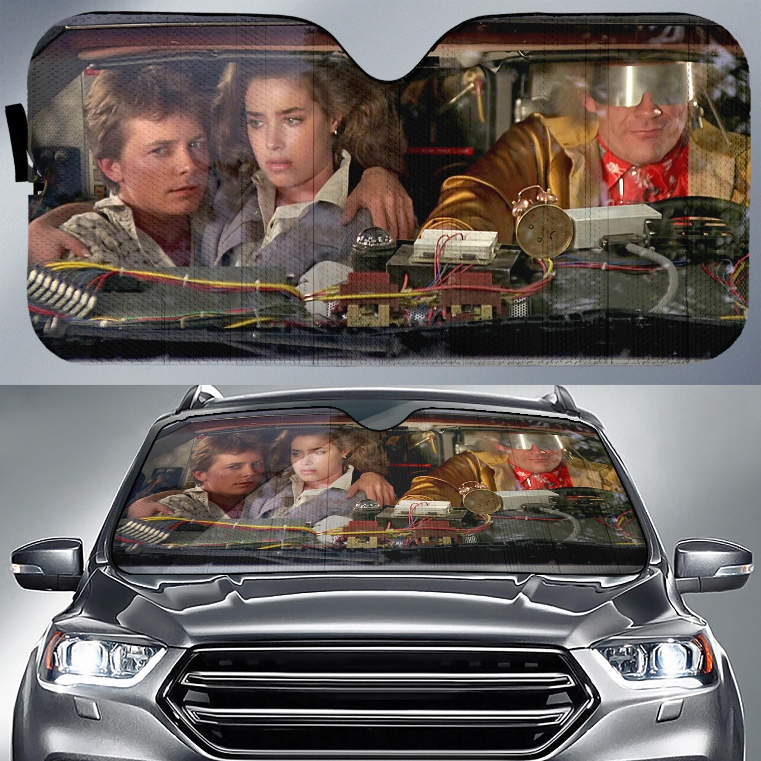 Back To The Future Car Sunshade, Marty McFly and Emmett Brown, Vintage 90s Car Accessories