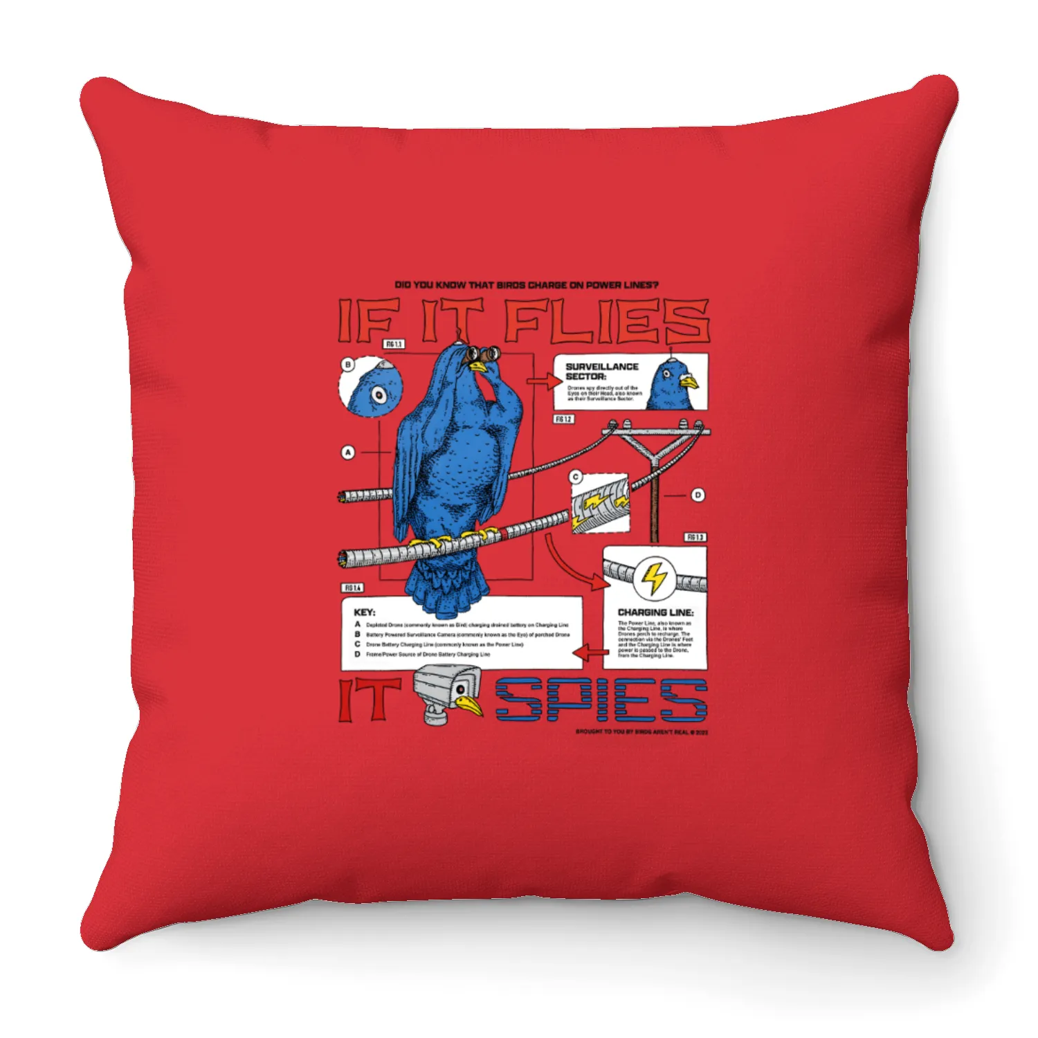 If It Flies It Spies Throw Pillows