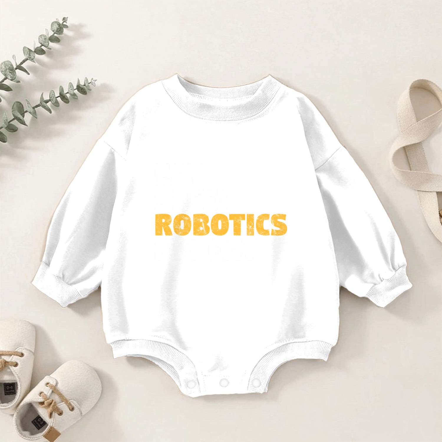 Robotics Eat Sleep Robotics Repeat Baby Romper Sweatshirts