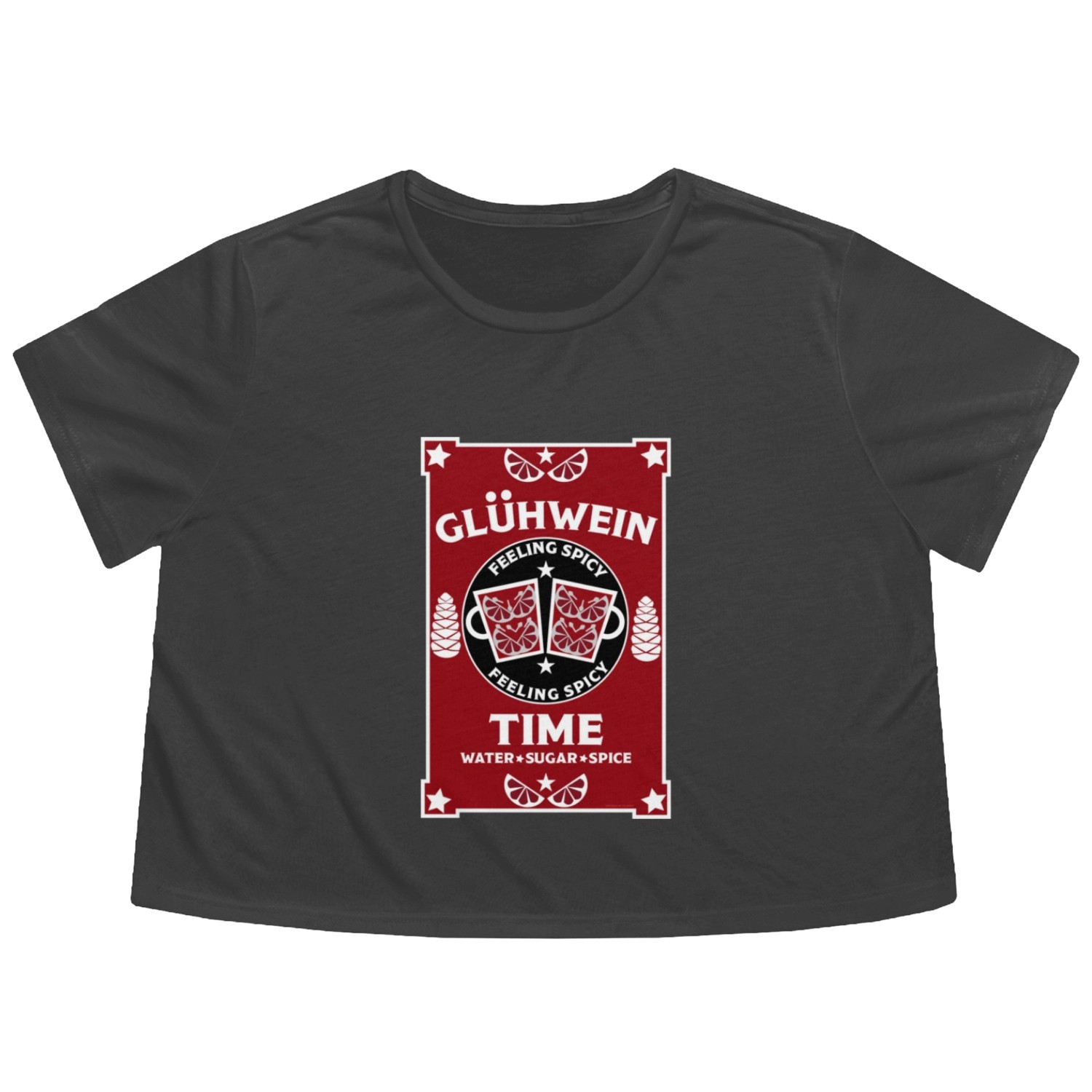 Xmas Mulled Wine Flowy Cropped Tees