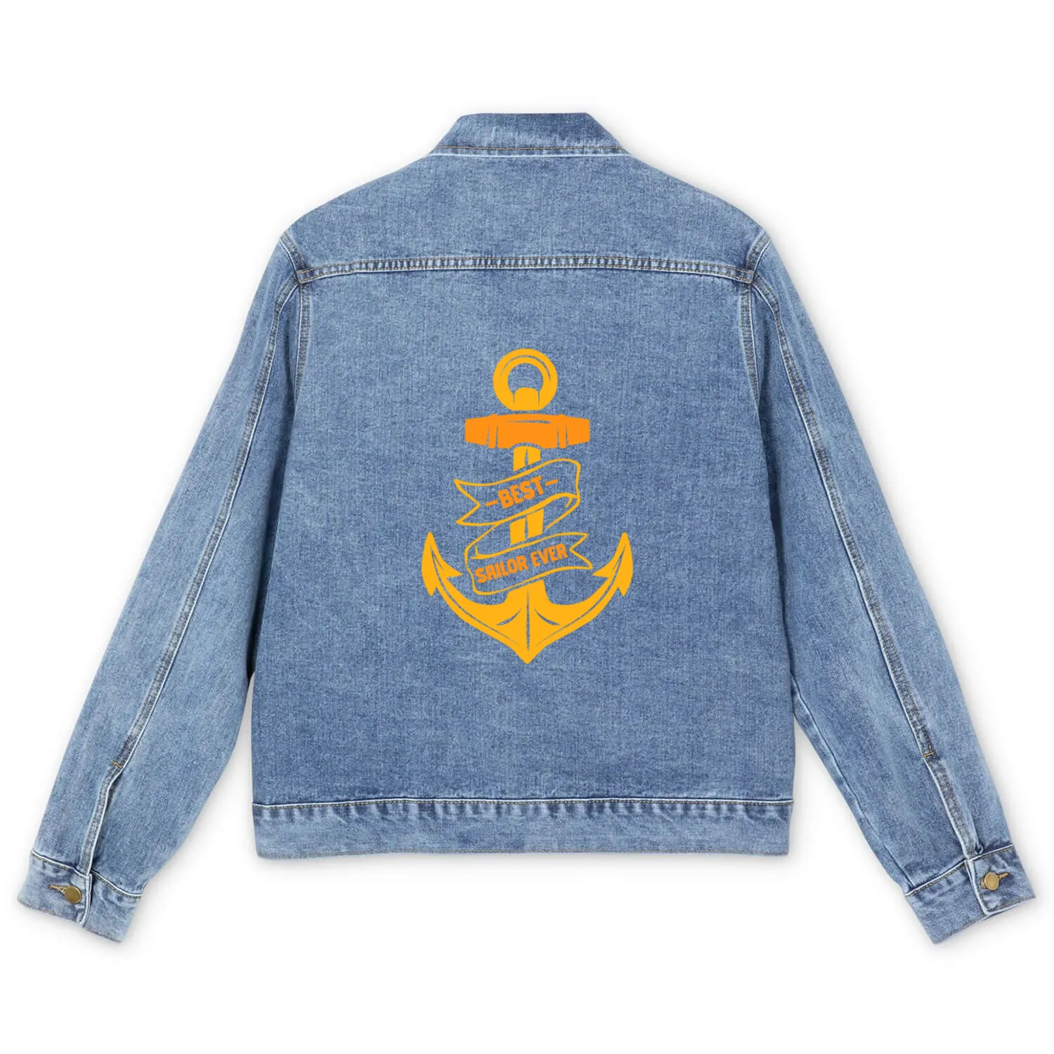 Best Sailor Ever Sail Sailboat Sailing Captain Men's Denim Jackets