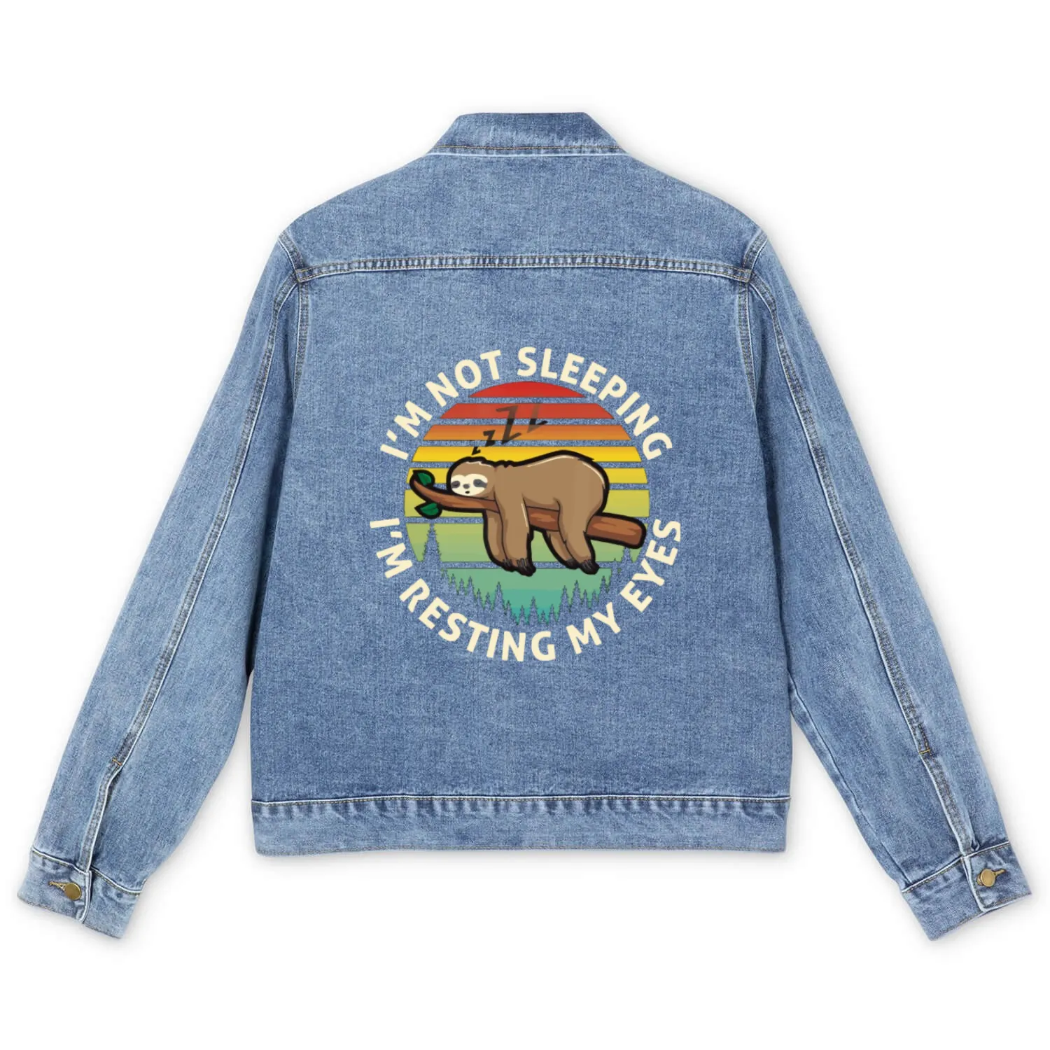 I'm Not Sleeping I'm Just Resting My Eyes Sloth Vi Men's Denim Jackets