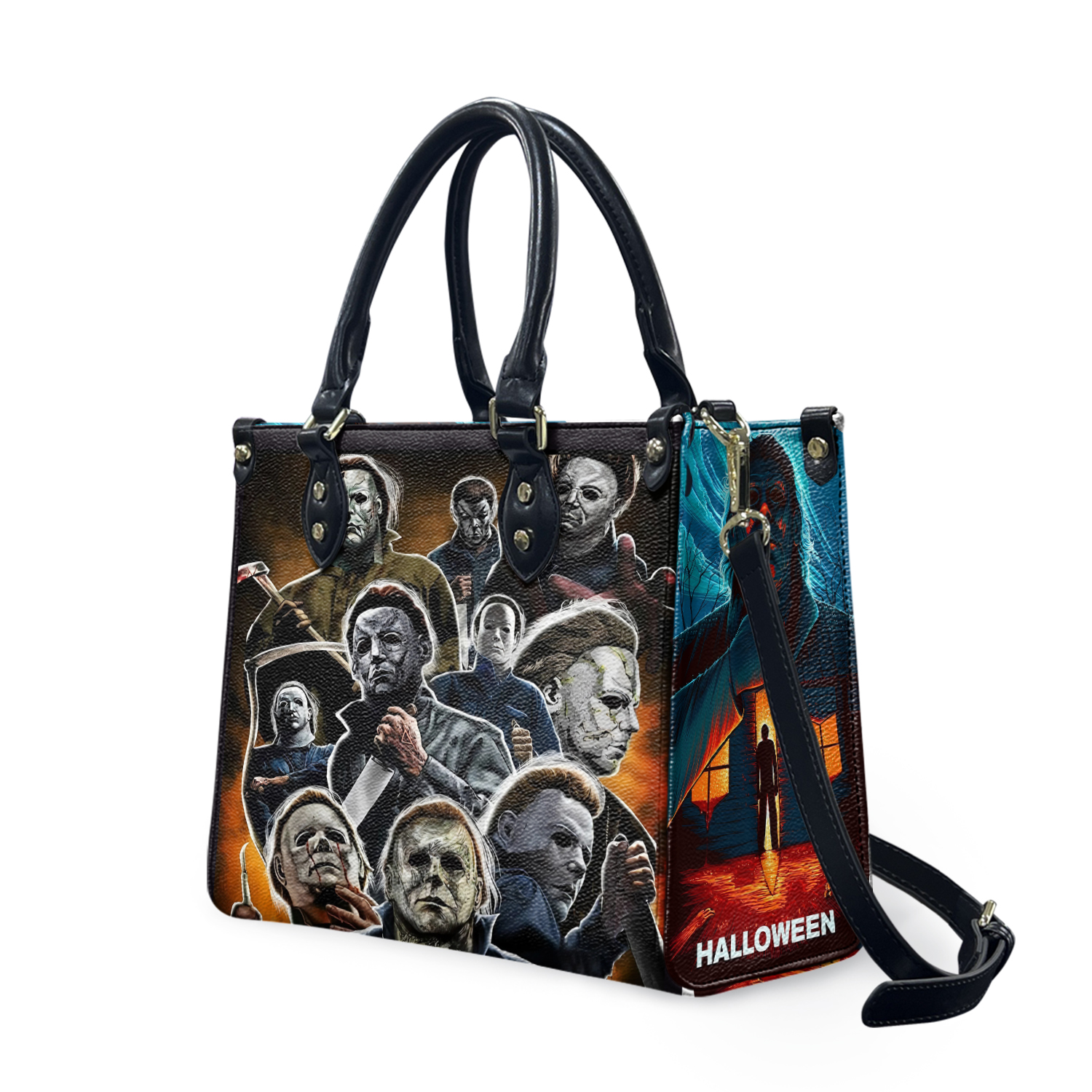 Halloween Horror Characters Leather Bag