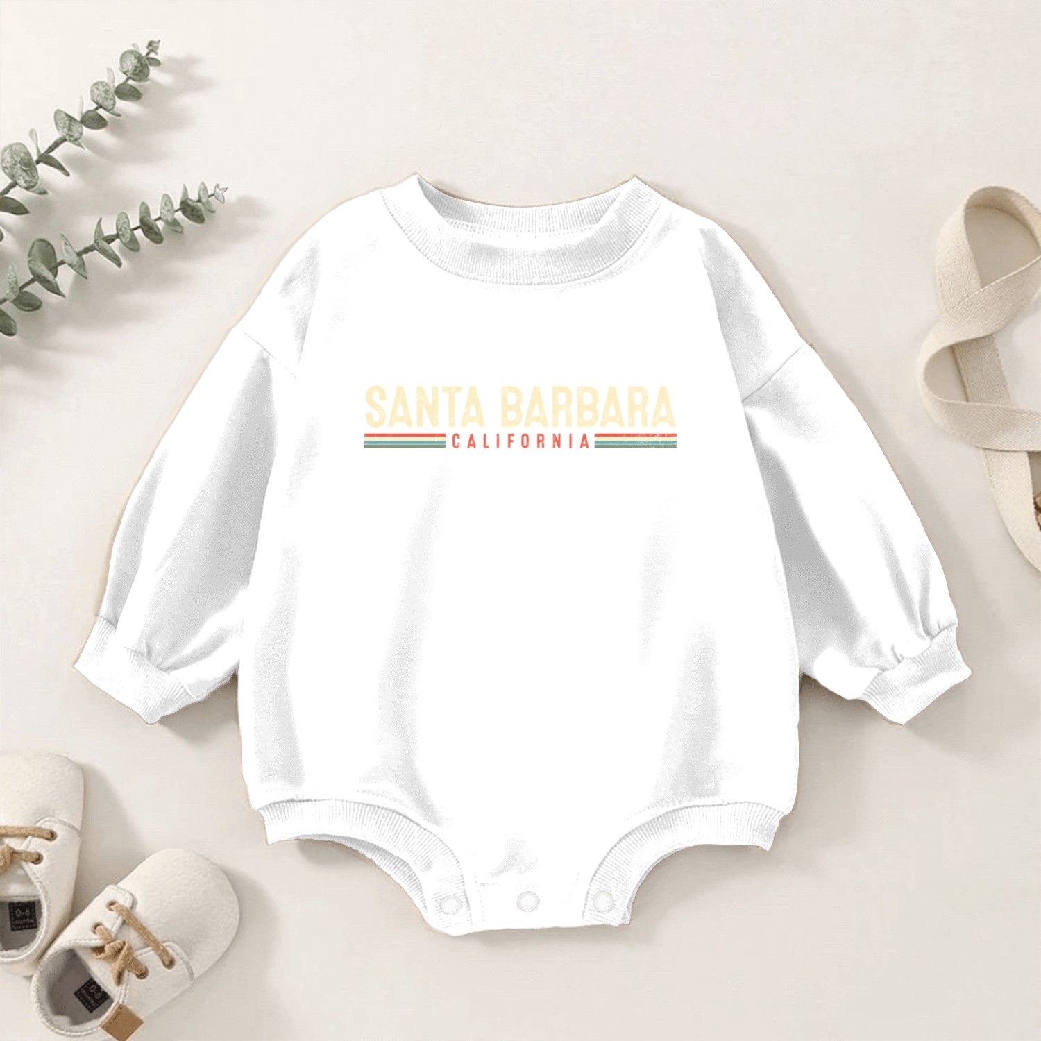 Santa Barbara California Baby Romper Sweatshirts