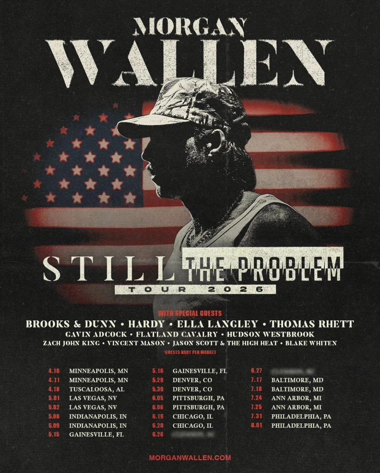 Wallen Western 2026 Still the Problem Tour Poster