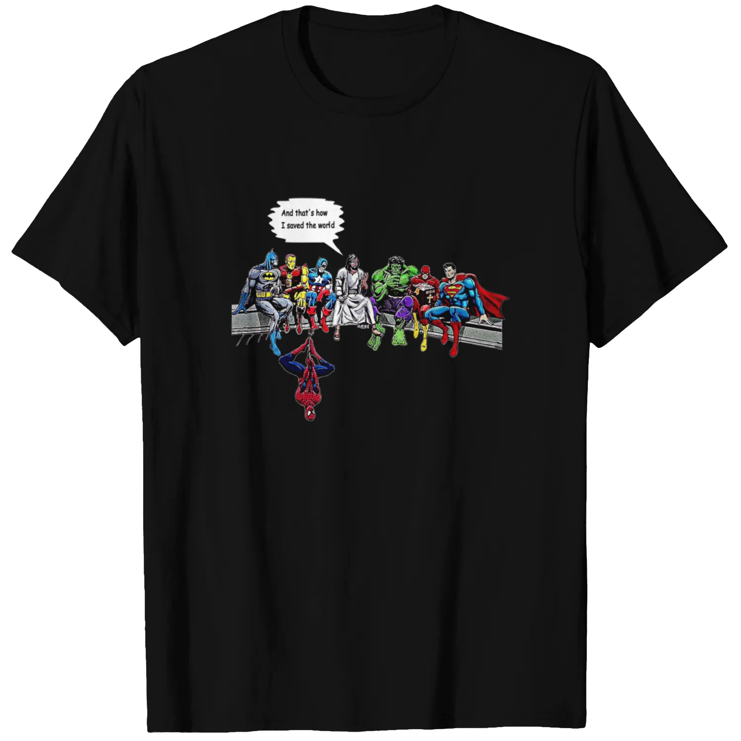 Jesus Superheros Christian T-Shirt, and That's How I Saved The World Funny