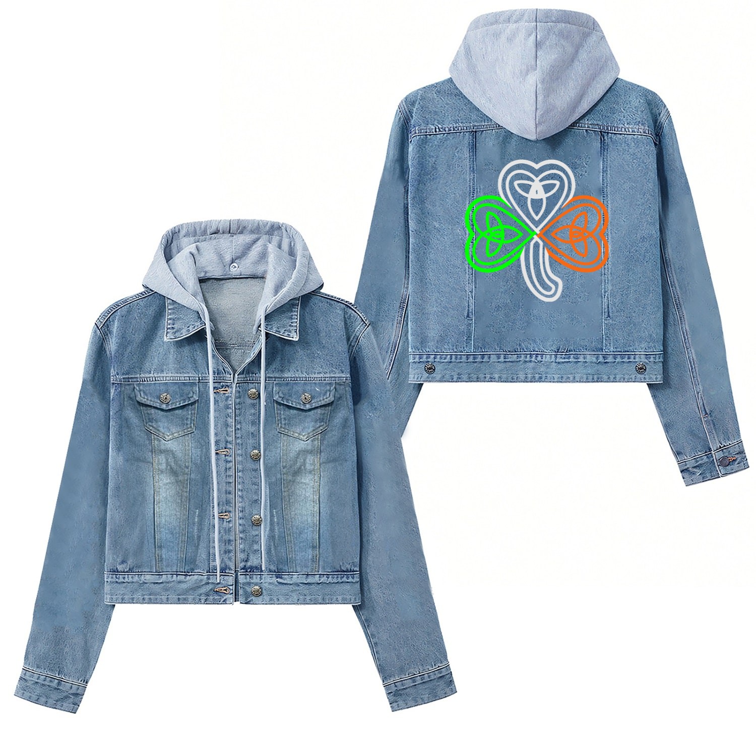 Irish Celtic Shamrock Women's Denim Jackets