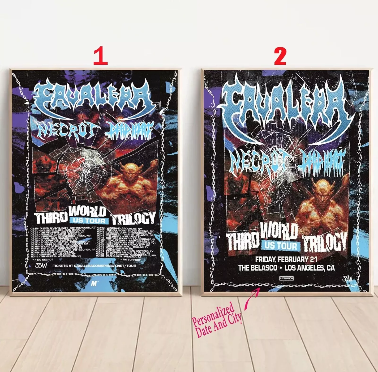 Custom Cavalera Winter 2025 'Third World Trilogy' U.S. Tour Poster