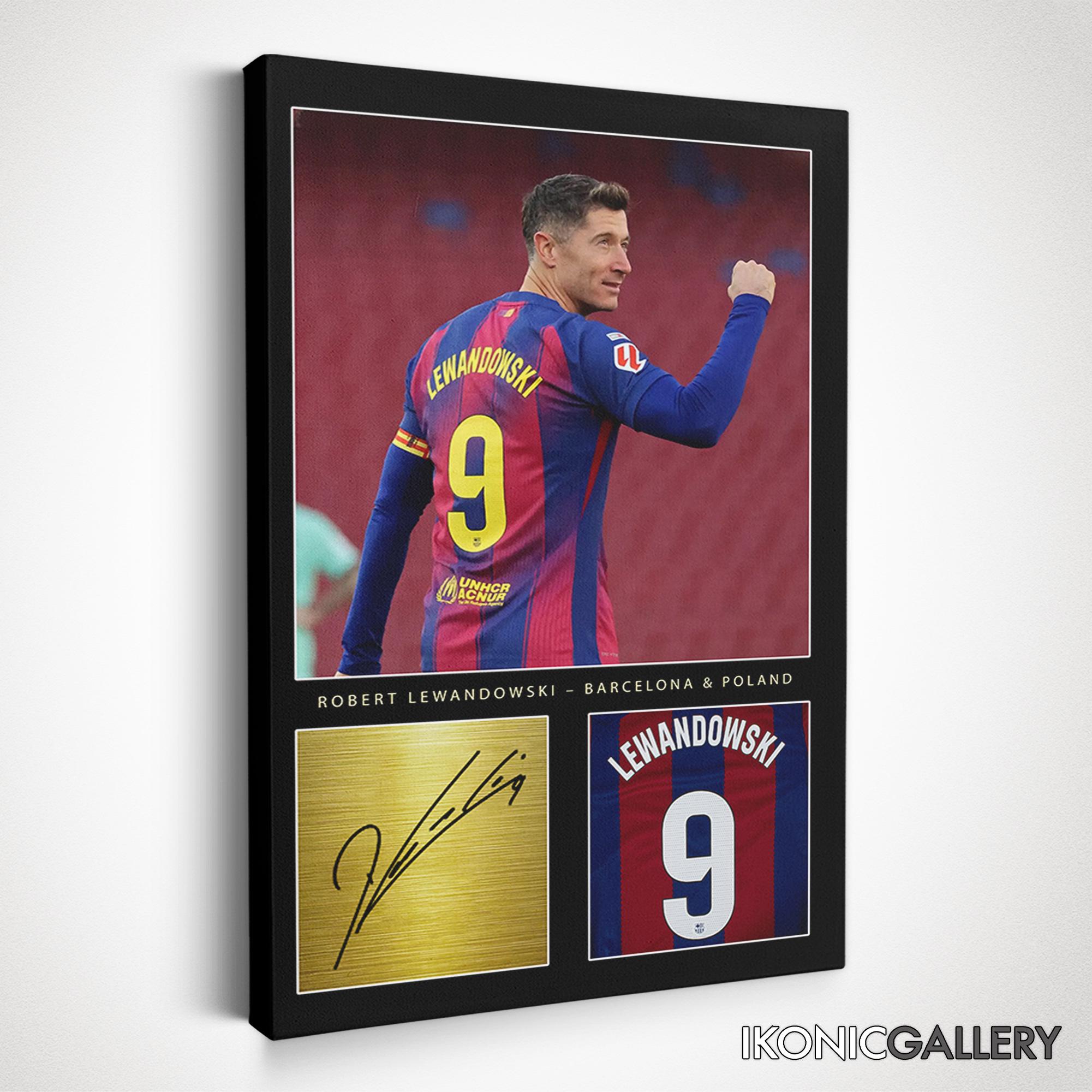 Robert Lewandowski Canvas Art, Barcelona Football Legend Poster