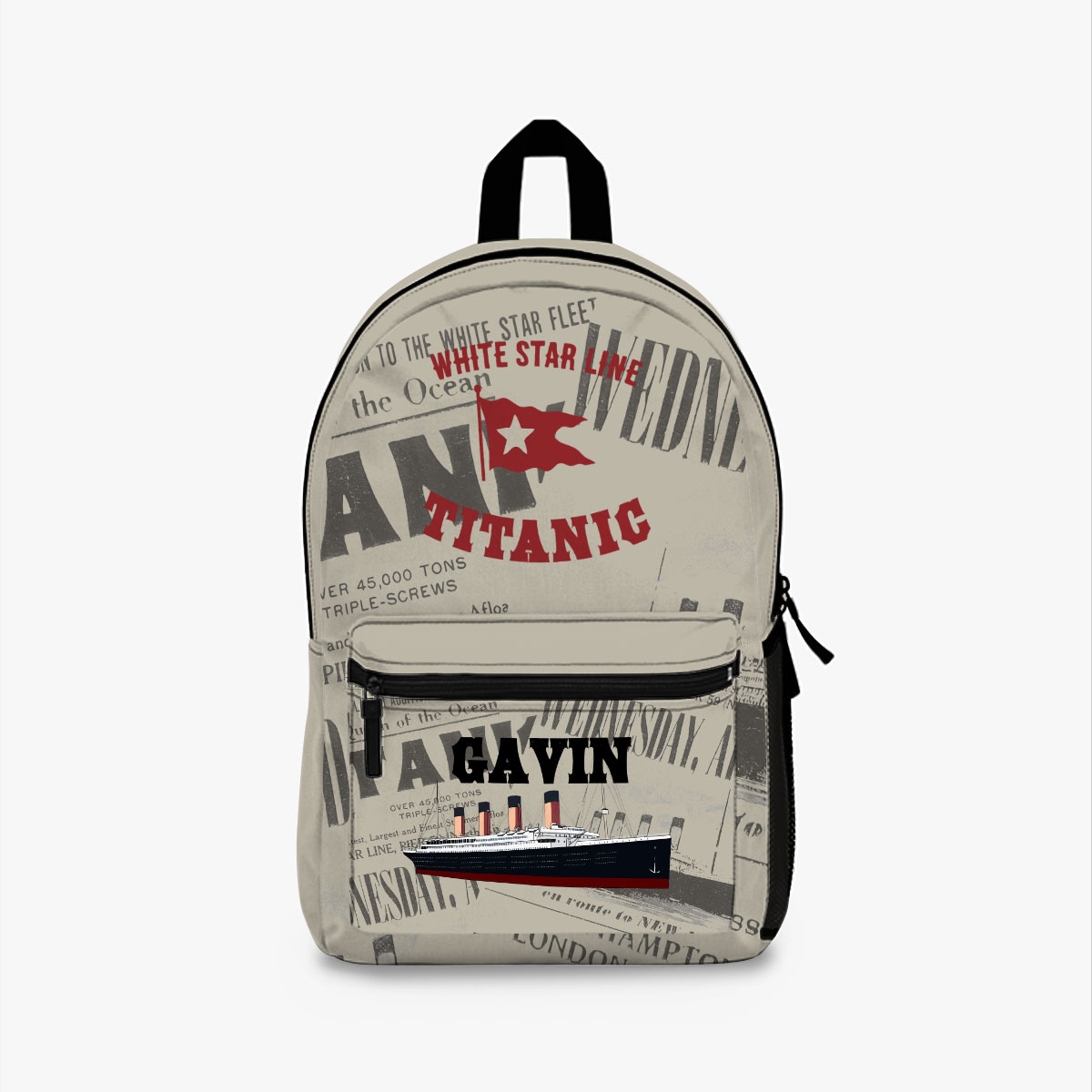Titanic Handmade Preschool Backpack, Personalized Name Backpack, T023