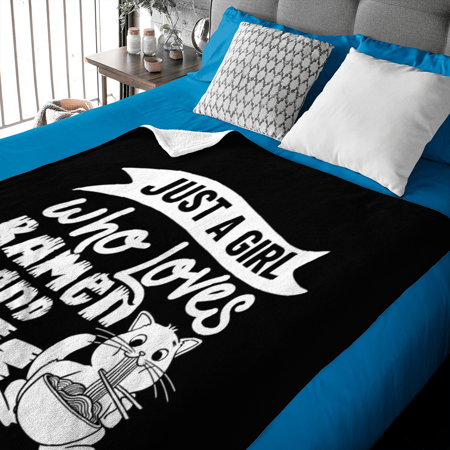 Ramen Cat Bowl Chicken Noodle Soup Japanese Baby Blankets