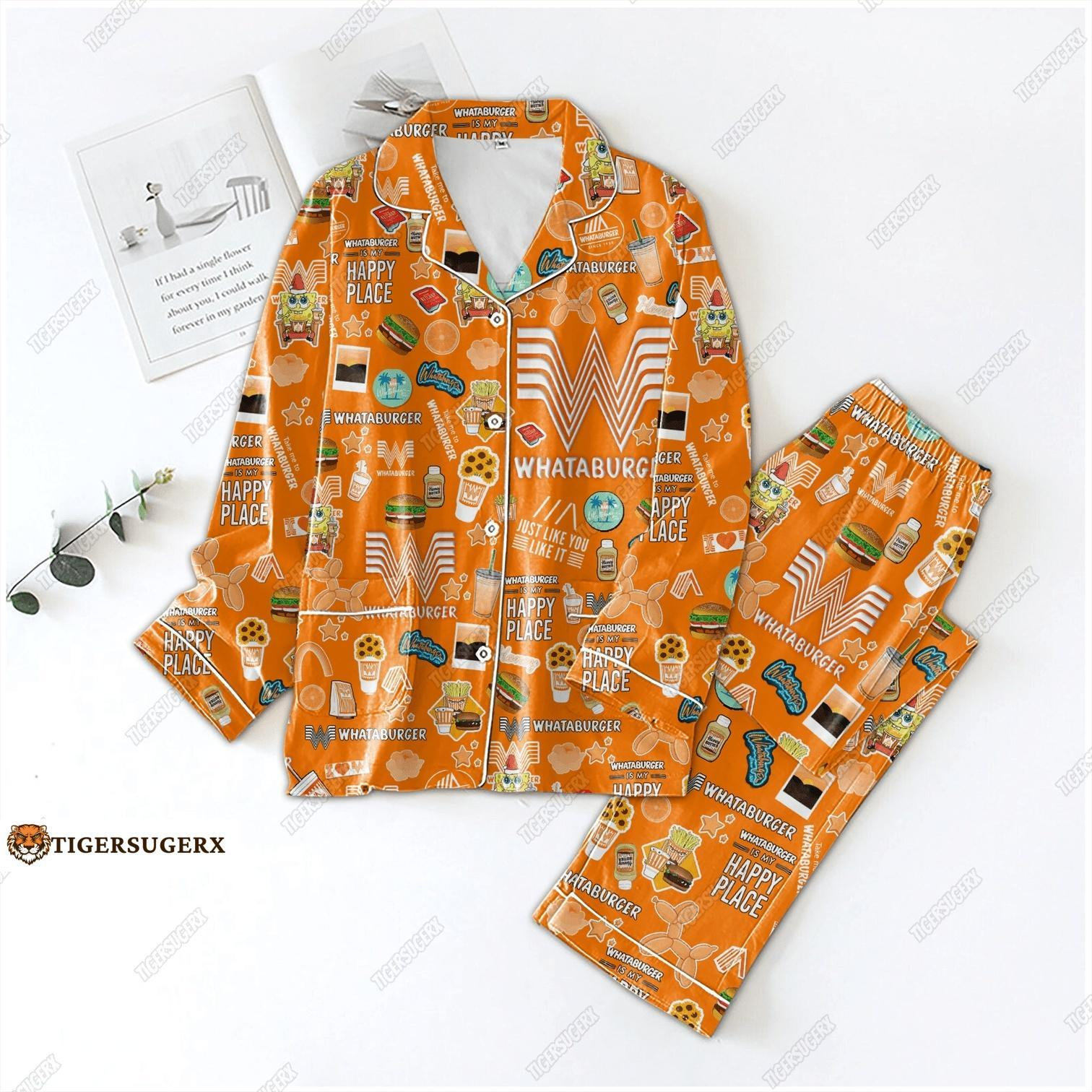 Whataburger Pajamas Set, Whataburger Pajamas Pants, Whataburger Shirt, Fast Food Holiday Pajamas, Pajamas For Party, Gift For Her