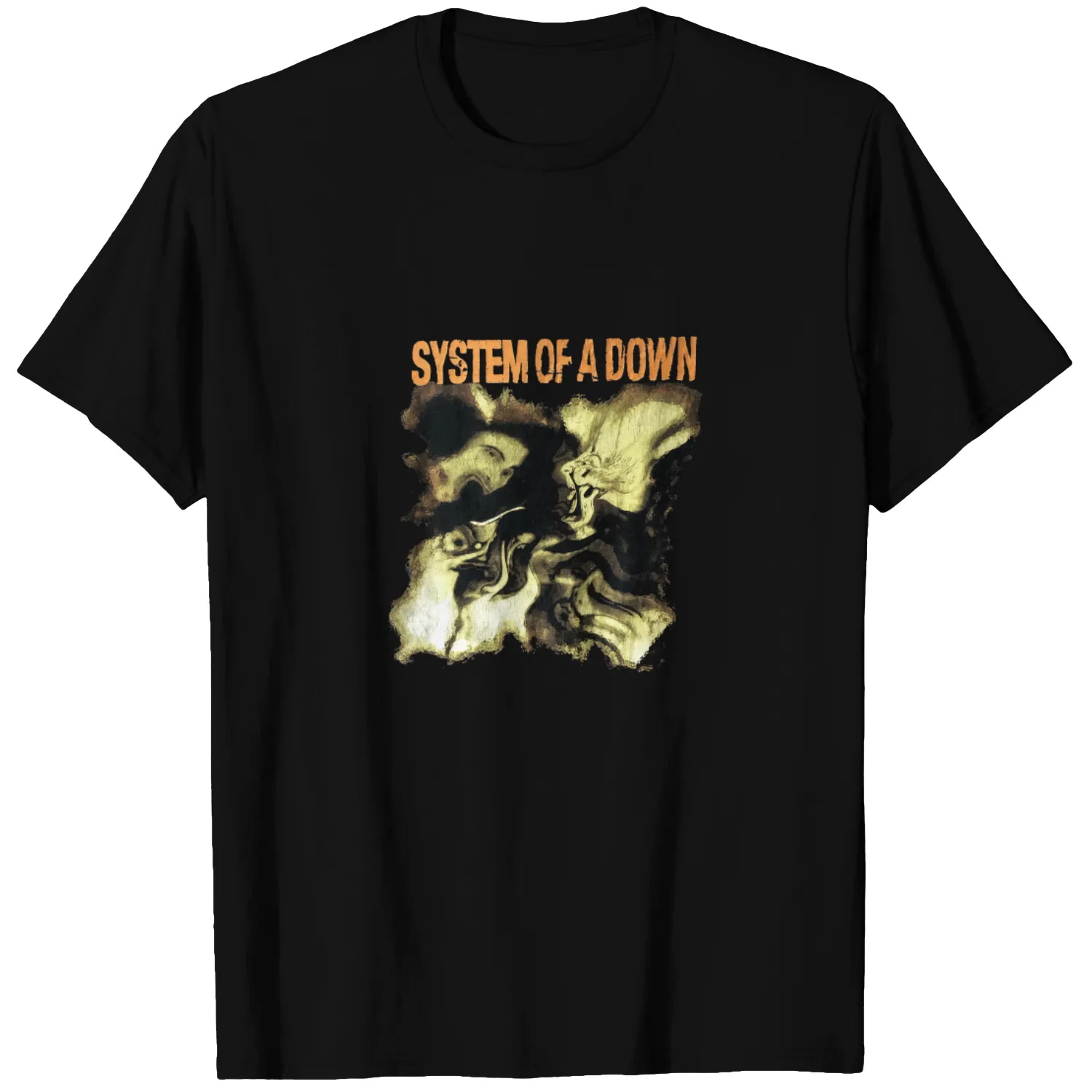 Vintage system of down band tee distressed T-Shirt