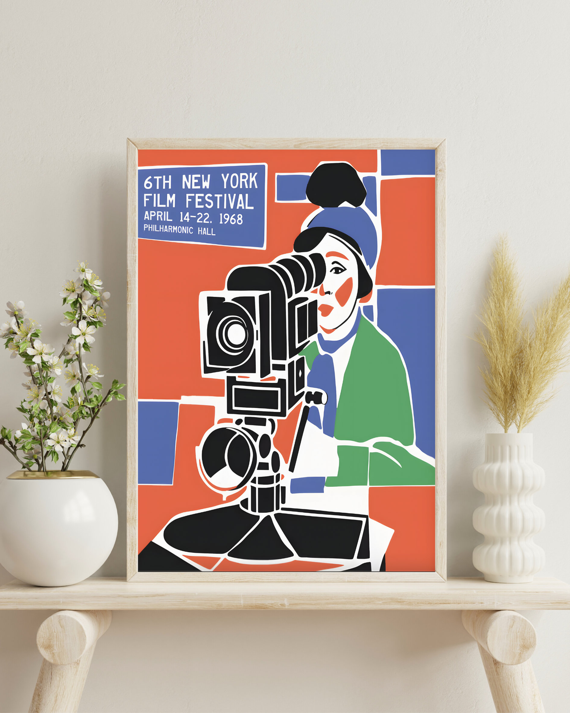 Vintage New York Film Festival Poster 60s | Retro NYC Cinema Wall Art