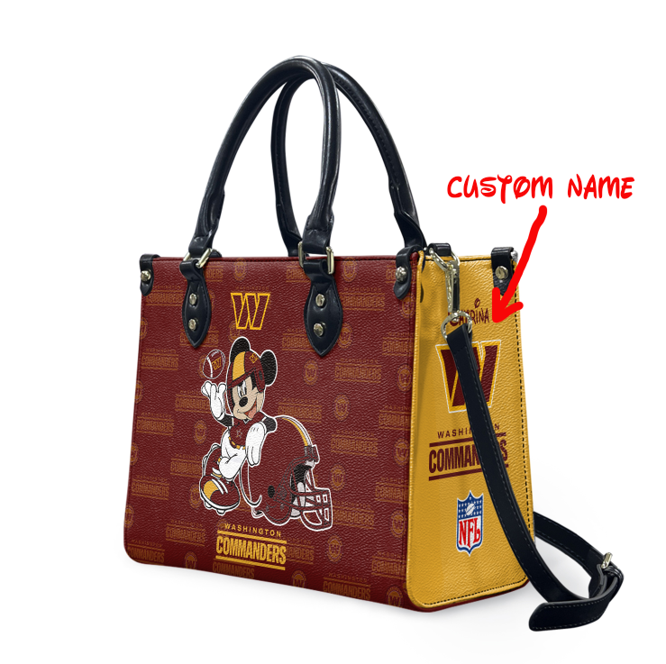 Personalized Washingtonss Team Commanderss Football Bag, Leather Handbag
