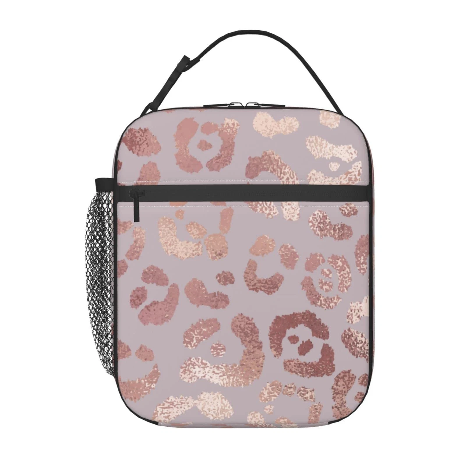 Rose Gold Leopard Lunch Bag for Kids Boys Girls