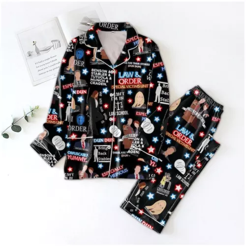Law And Order Pajamas Set, Law Movie Pajamas Christmas, Law And Order Pajamas