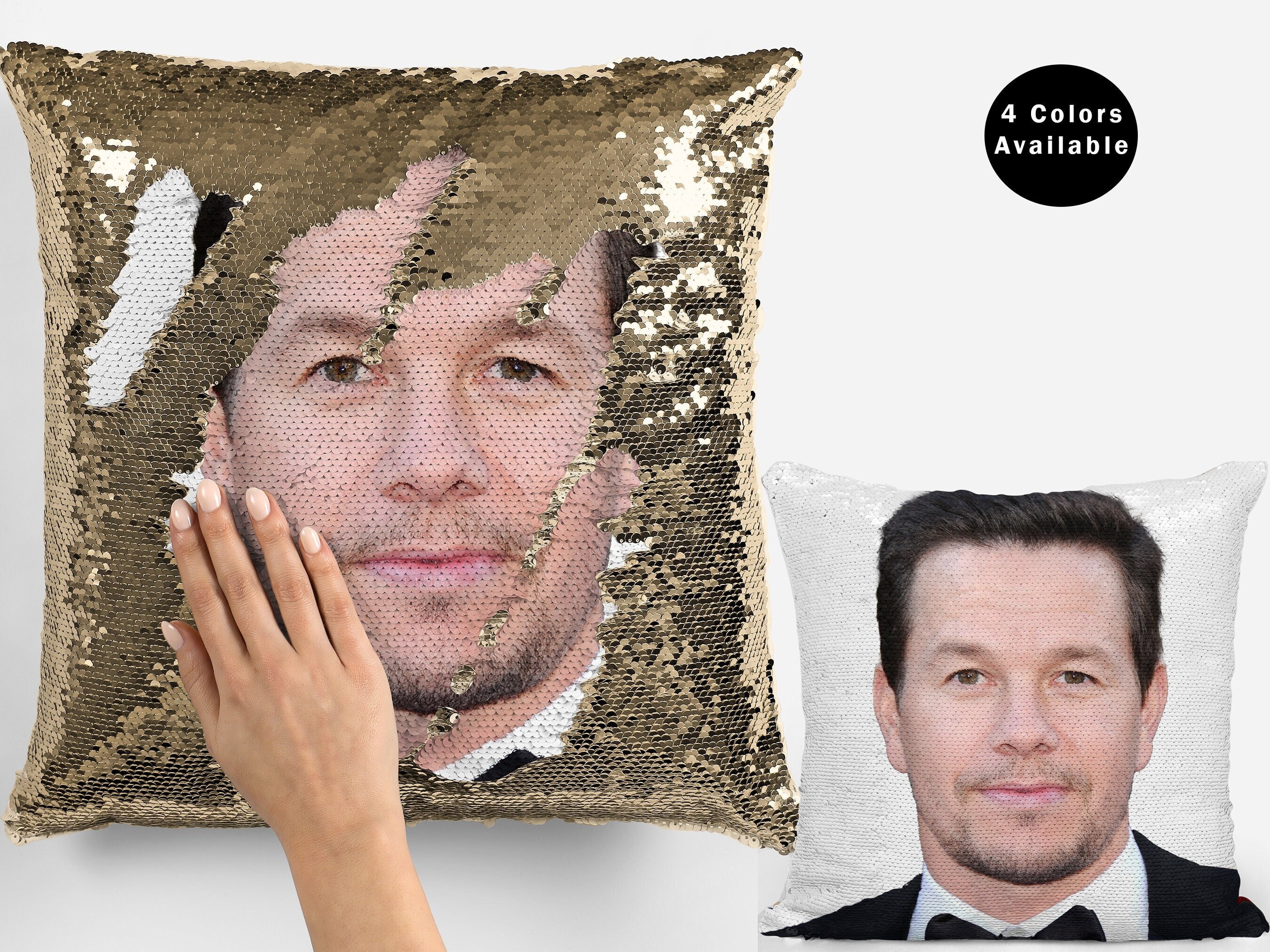Mark Wahlberg Sequin Pillow Cover - Celebrity Pillowcase for Fans