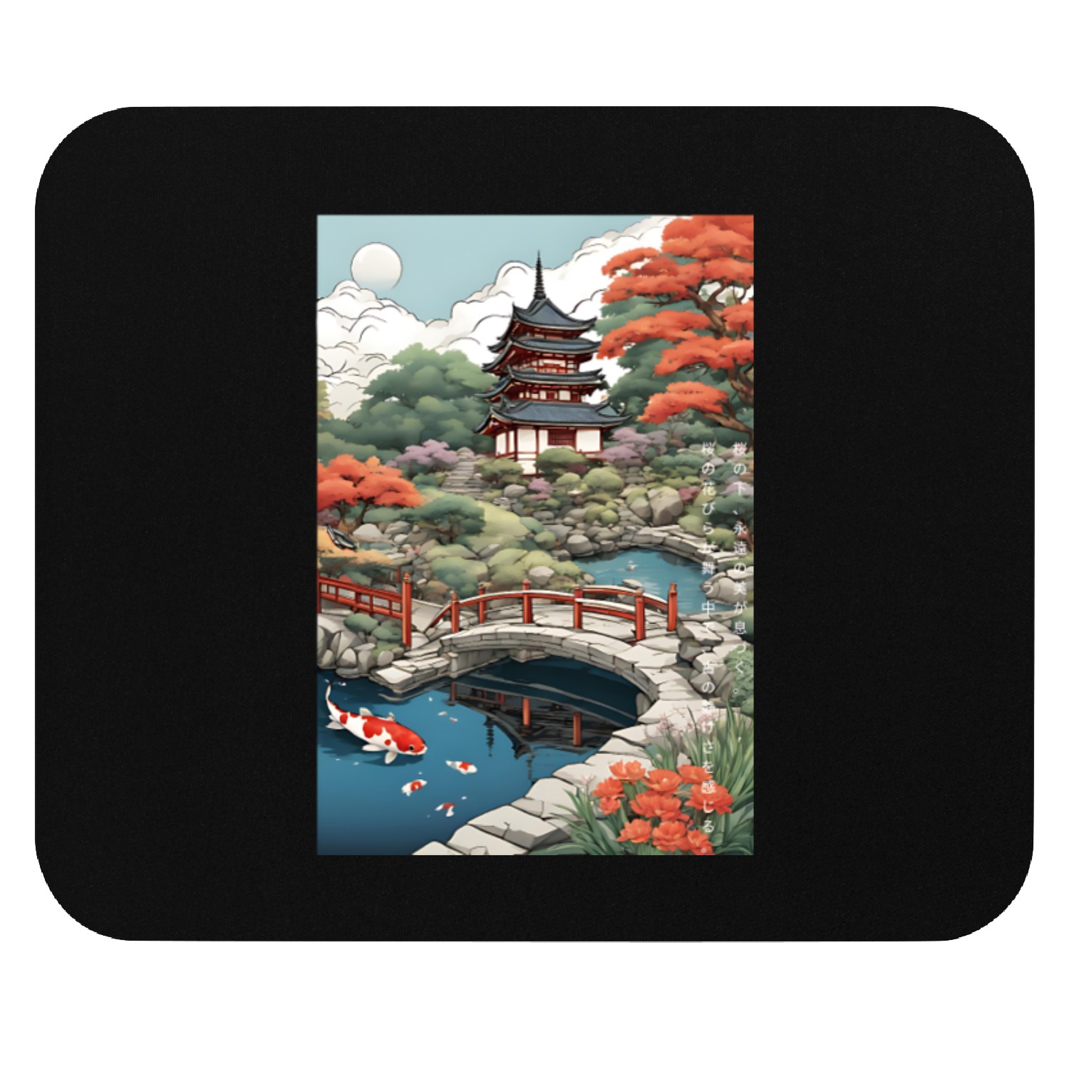 Serenity Under Cherry Blossoms- Japanese castle Mouse Pads