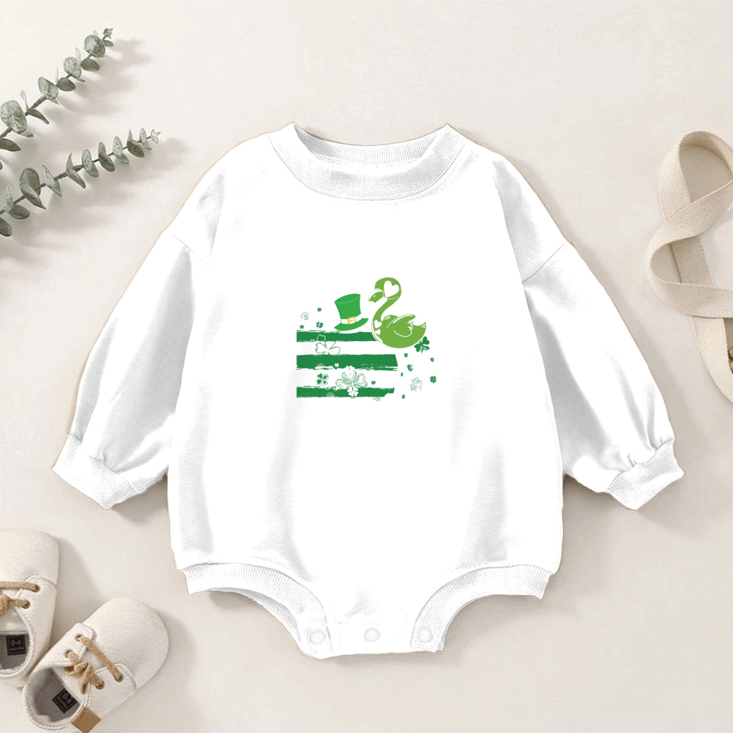 Irish flamingo Baby Romper Sweatshirts