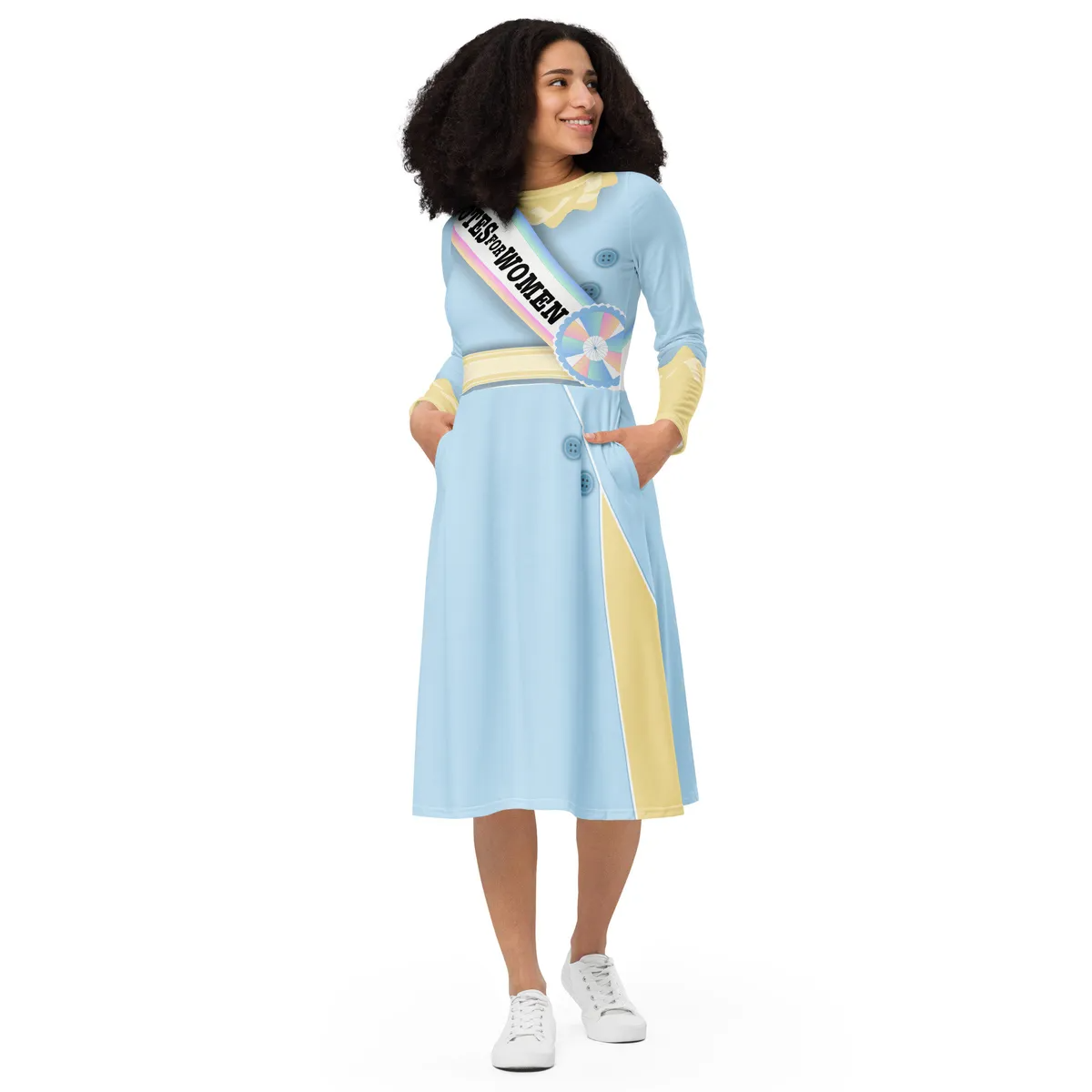 Women's Suffrage long sleeve midi dress | Halloween Costume | Cartoon Cosplay