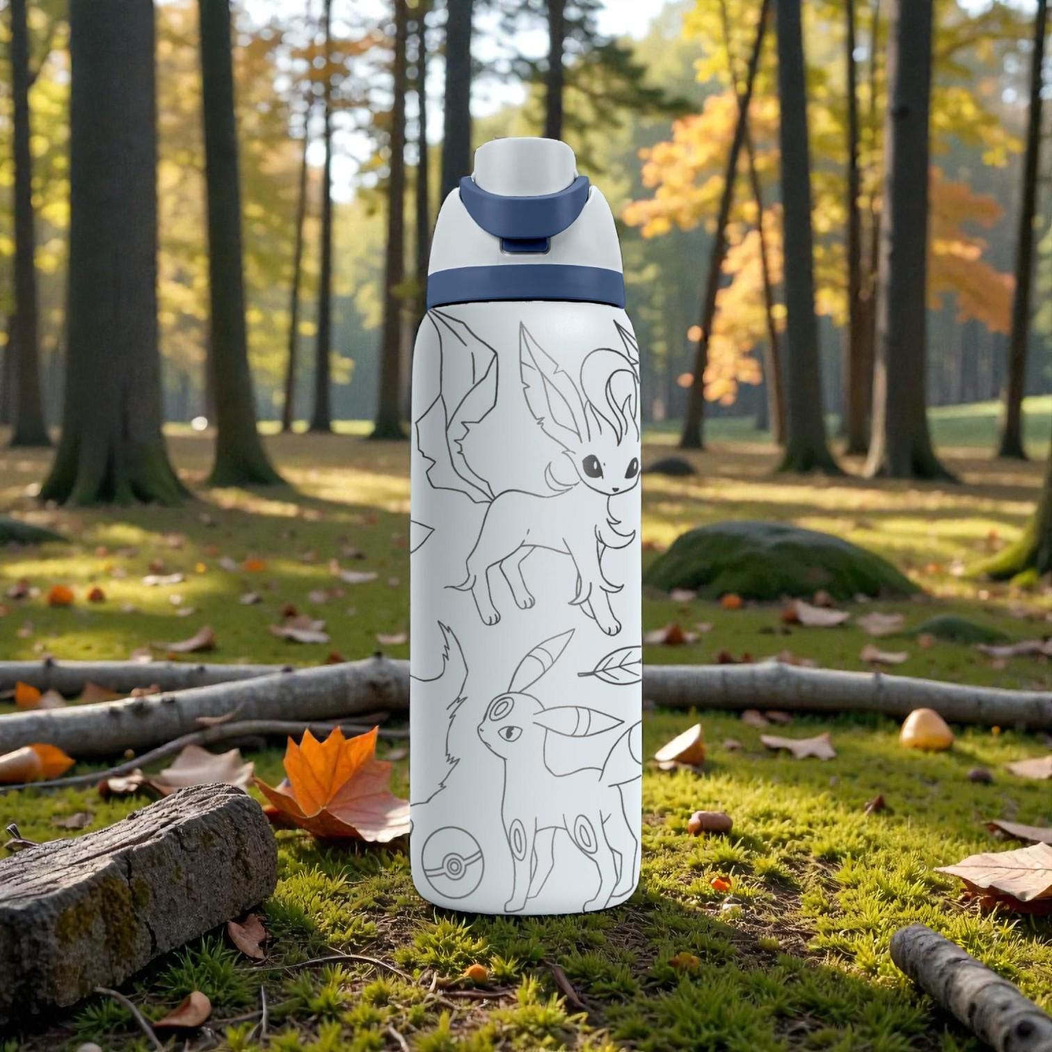 Eeveelutions Bottle Eevee Vaporeon Jolteon Flareon Sylveon Design Anime Stainless Steel Cup