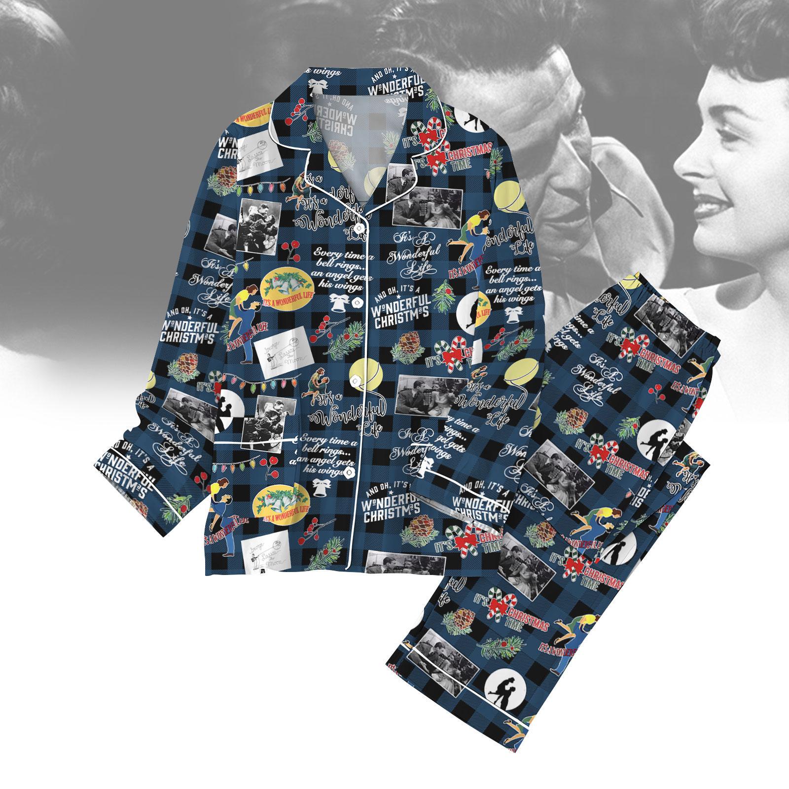 Christmas It's A Wonderful Life Movie Pajamas, George Lasso The Moon Pajamas Family, Bedford Falls Xmas Pajamas, Movie Xmas Holiday Paj