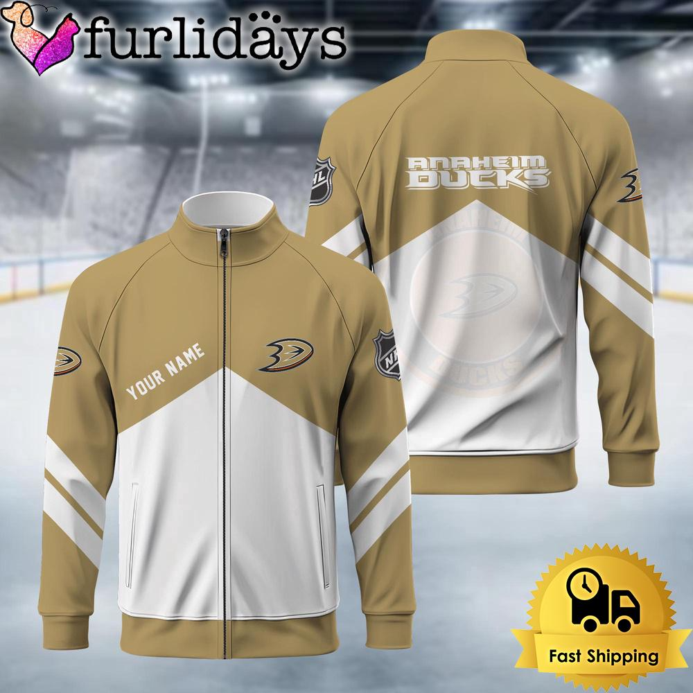 NHL Anaheim Ducks Logo Custom Standing Neck Zipper Jacket