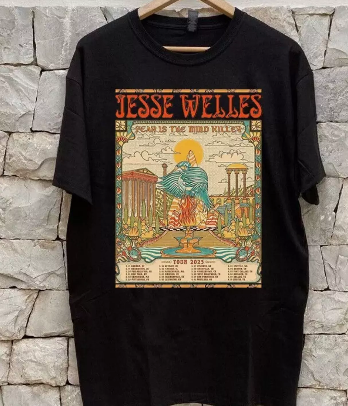 Jesse Welles Fear Is The Mind Tour 2025 Black T Shirt Size S-5XL