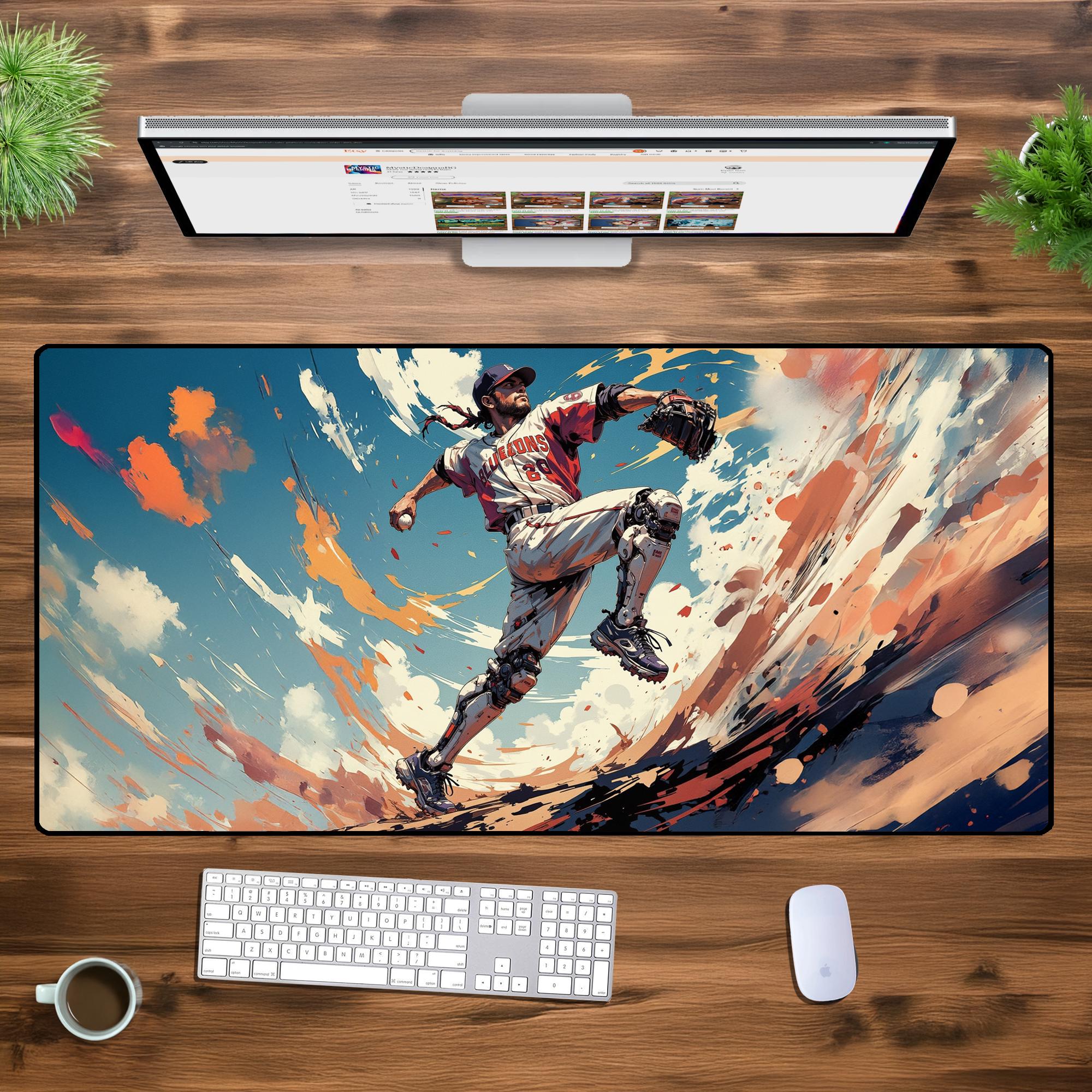 Baseball Desk Mat - Vibrant Sports Gaming Mouse Pad, Office and Gamer Gift