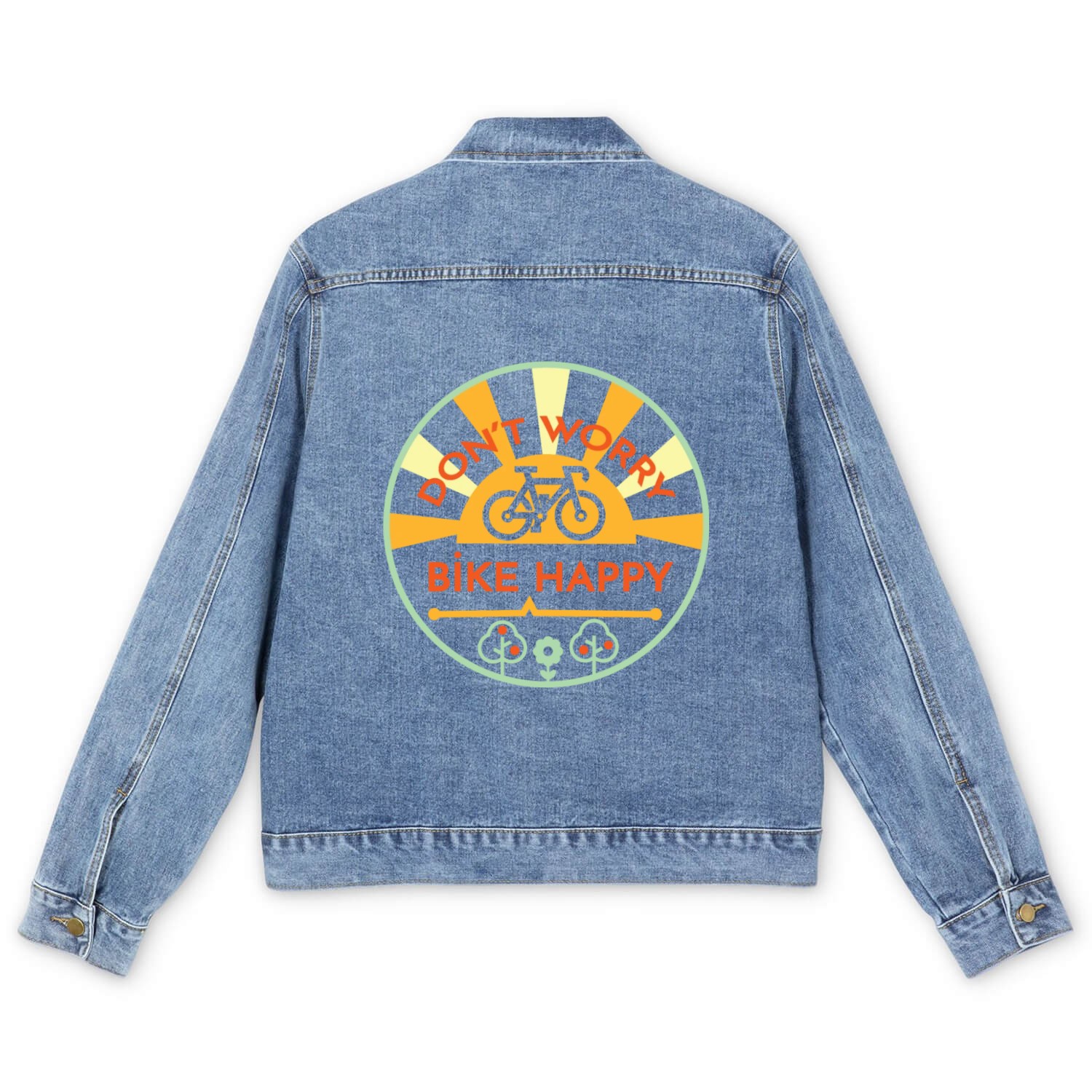 Bike every day bicycling rider Men's Denim Jackets