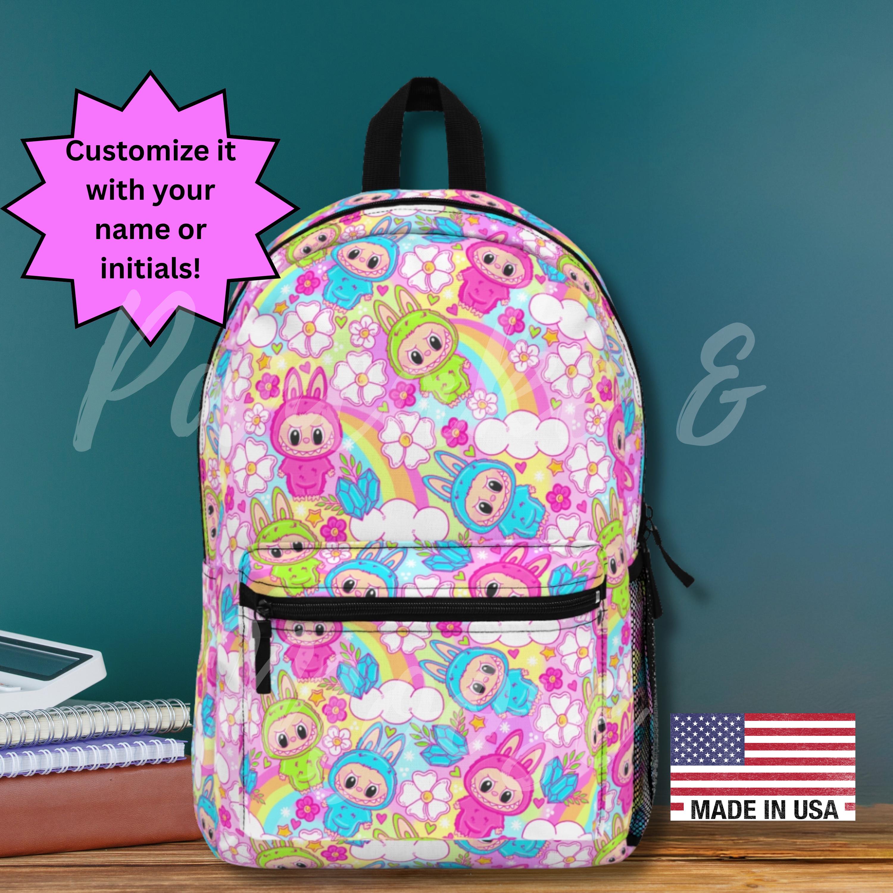 Kawaii Rainbow Bubu Backpack - Cute Pastel Monster Kids School Bag