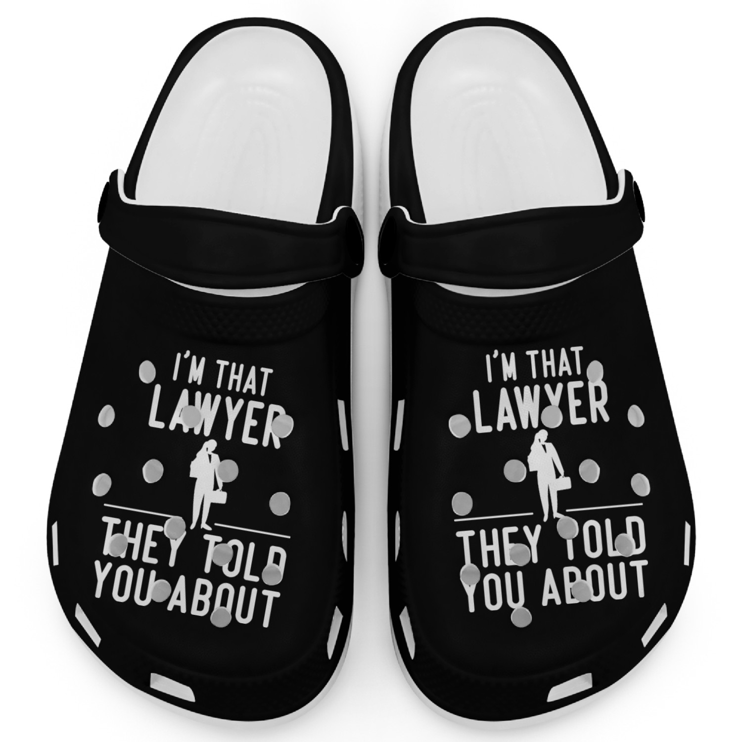 funny lawyer typography design Clogs