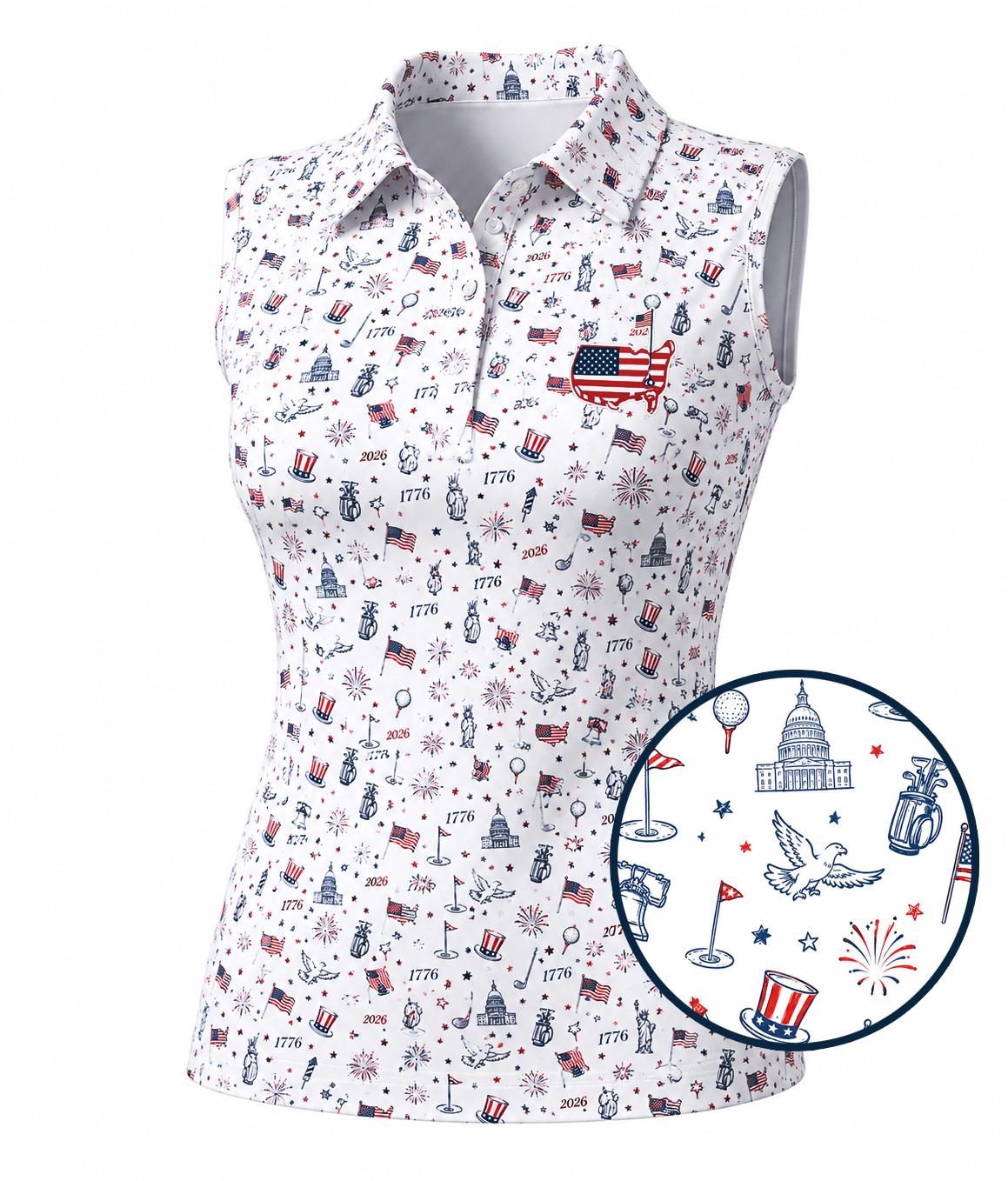 USA 250th Anniversary Patriotic Golf Polo Shirt Men & Women, 4th of July Red White Blue Flag Tee, Unisex Polo, Independence Day Golf Gift