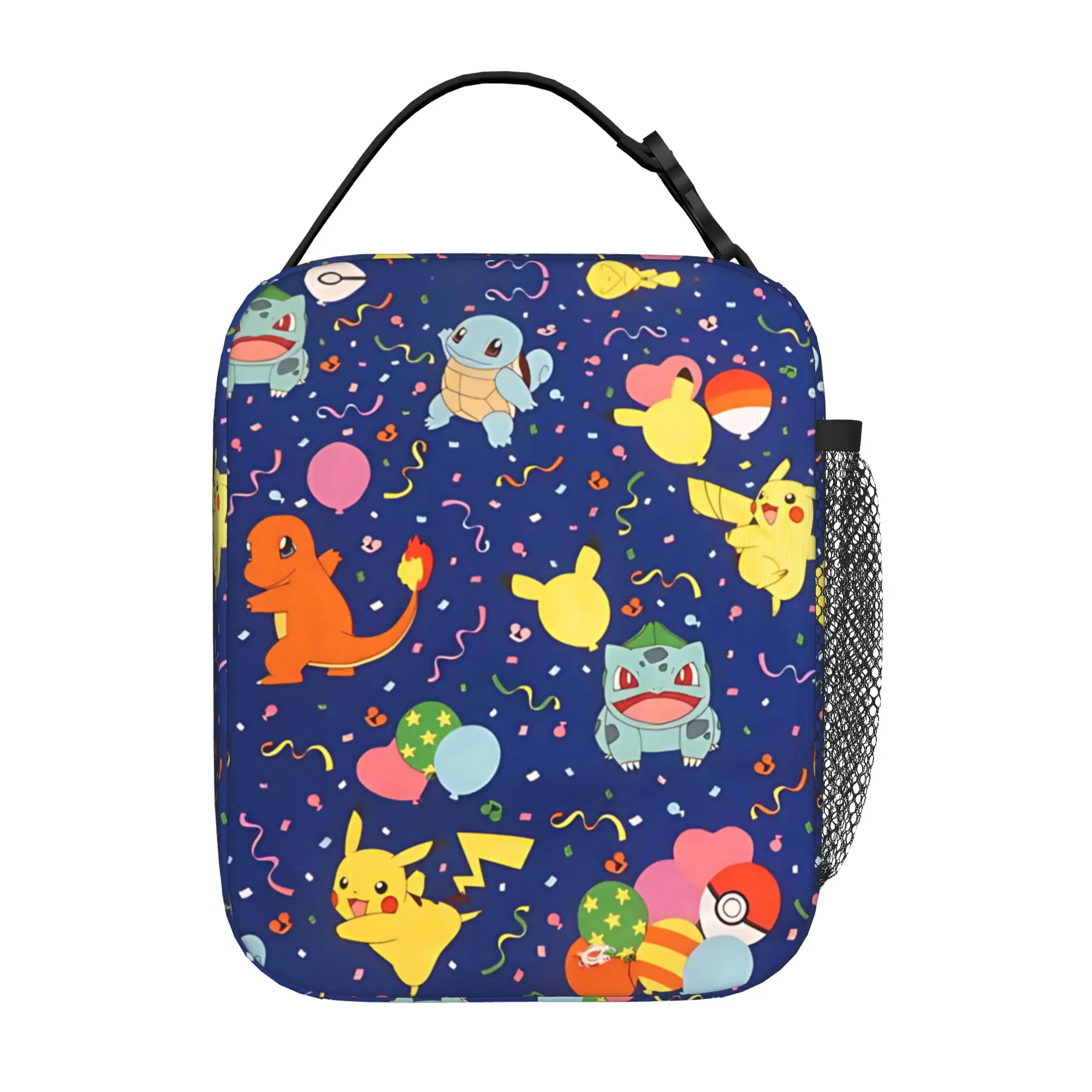 PKM Cartoon Theme Insulated Kids Lunch Bag, Student Bento Handbag, Reusable Thermal Tote for Lunch