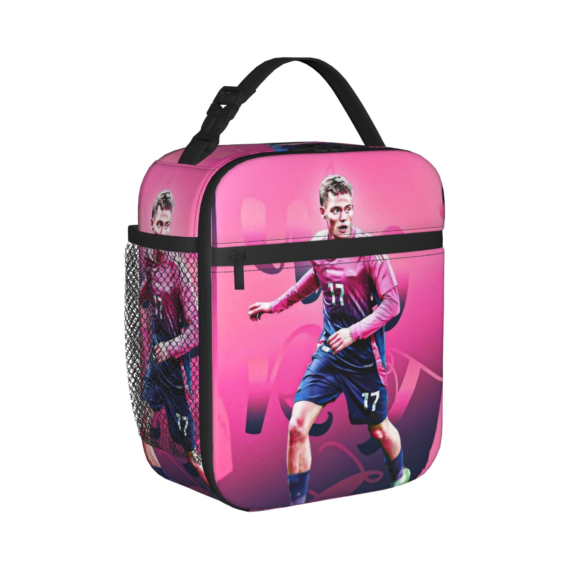 Florian Wirtz Insulated Lunch Bag Leakproof Football Soccer Meal Container Cooler Bag Tote Lunch Box School Outdoor Food Handbag