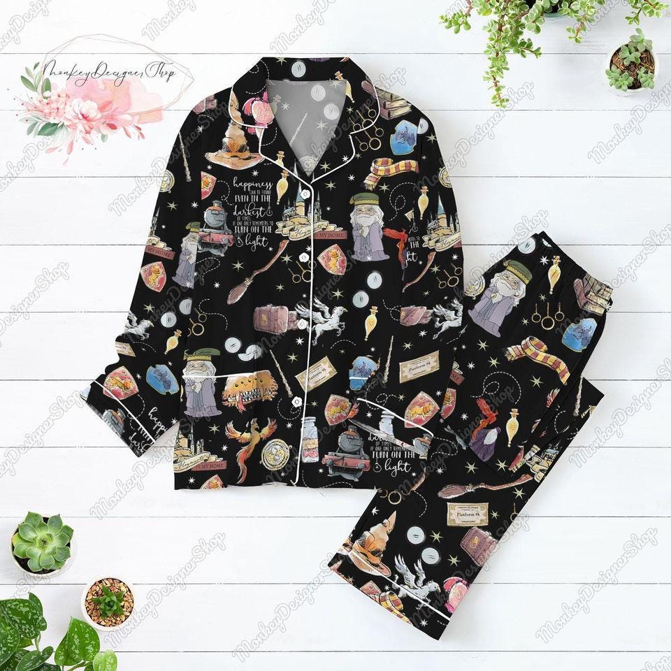 Harry Adult Pajamas Sets, Potter House Thick Pajamas Sets, Wizard Magic Family Pajamas