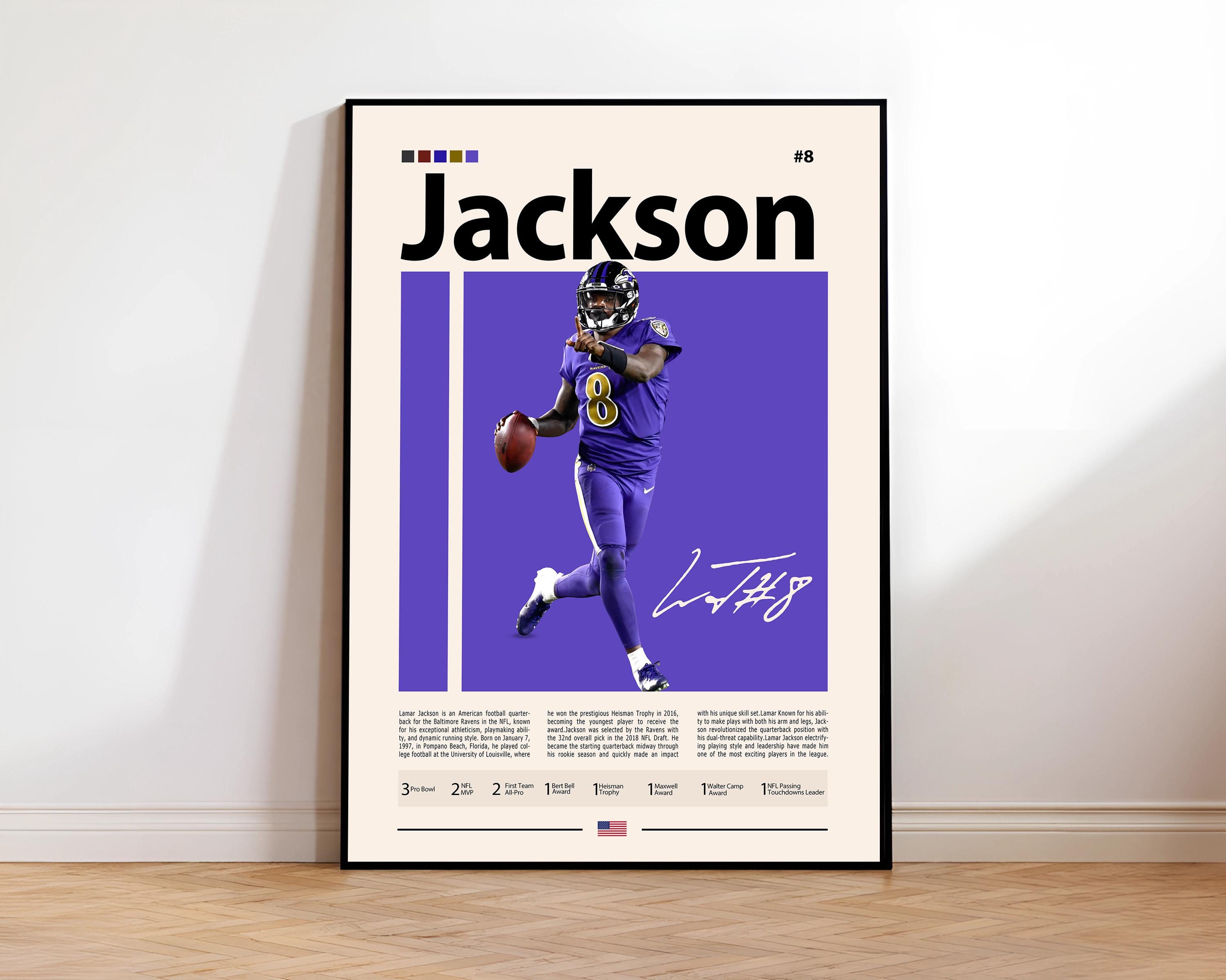 Lamar Jackson Poster, Baltimore Print, football Wall Art, Football Player Decor, Ravens Fan Gift, Sports Bedroom, Man Cave Print