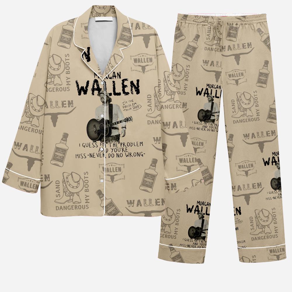 Wallen Western I'm The Problem Tour 2025 Concert Pajamas Adult Pajama Set