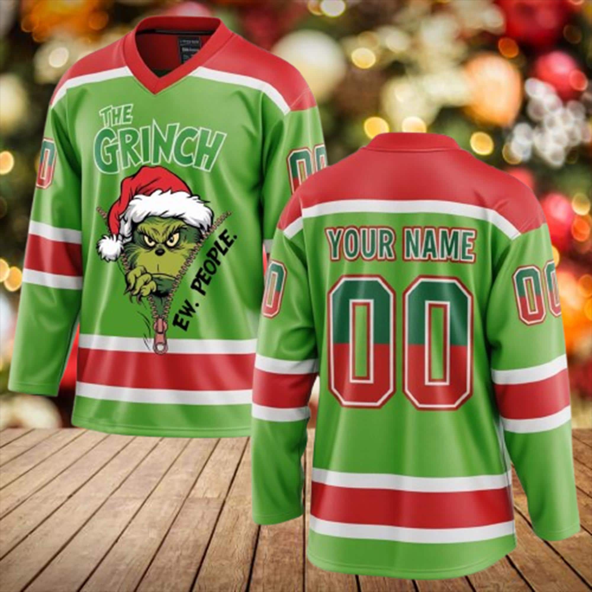 Personalized Ew People funny character Jersey, Personalized The funny character Christmas Hockey Jersey, Custom Name funny character Family, Funny funny character Hockey Jersey