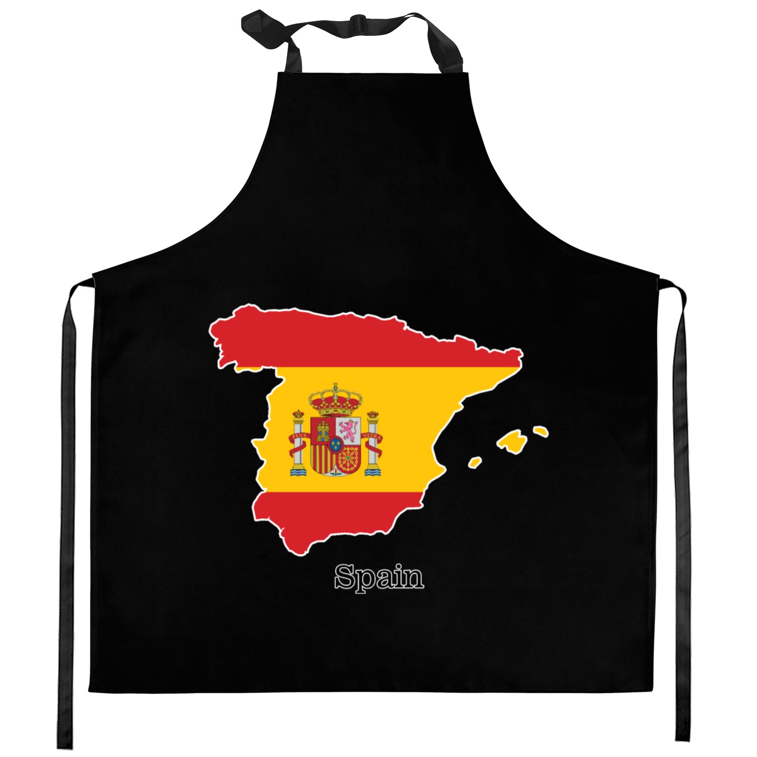 Spain Flag within Map Souvenir Design Kitchen Aprons