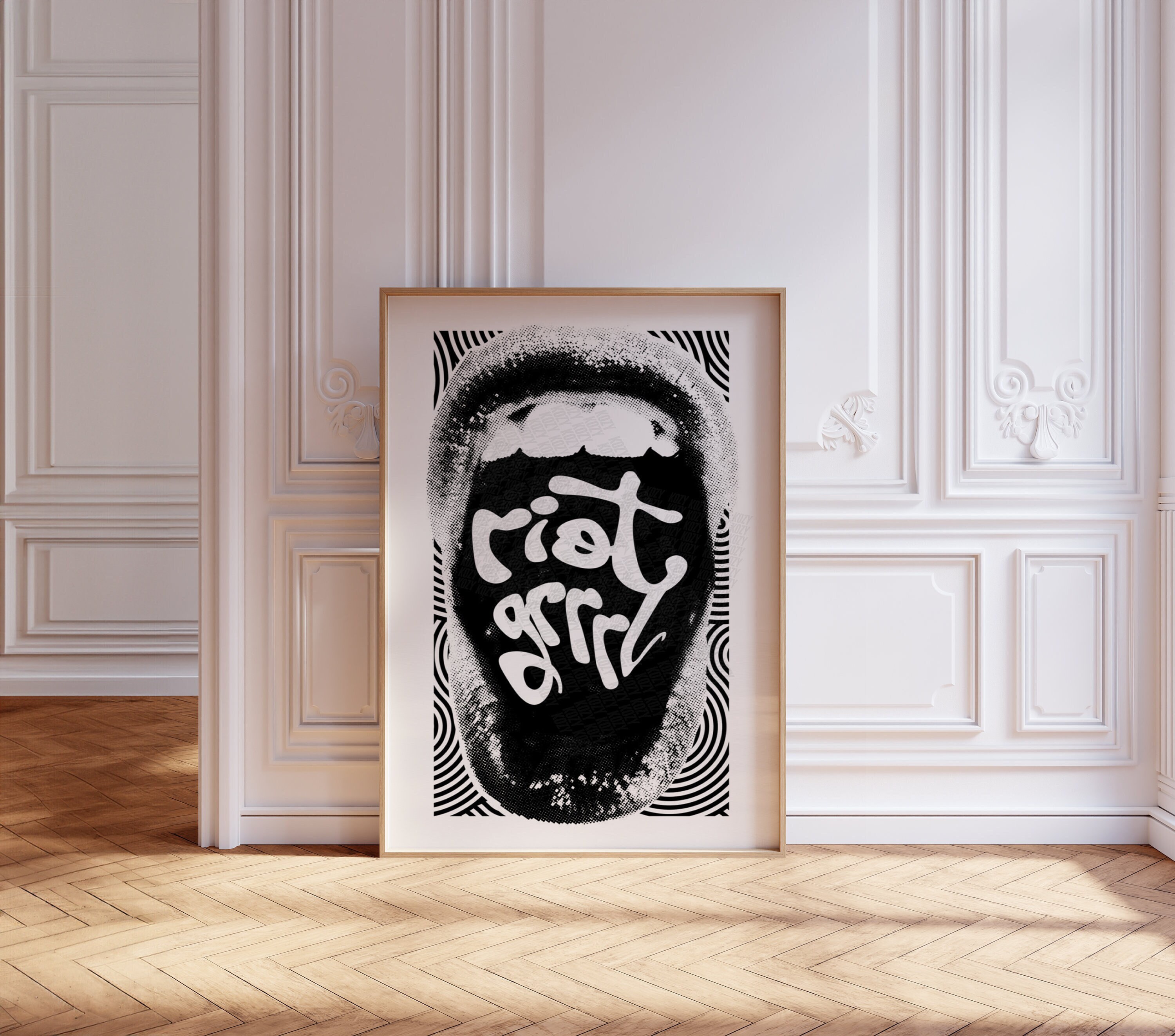 Riot Grrrl Poster | Kathleen Hanna | Punk Poster | Black White Gallery Wall