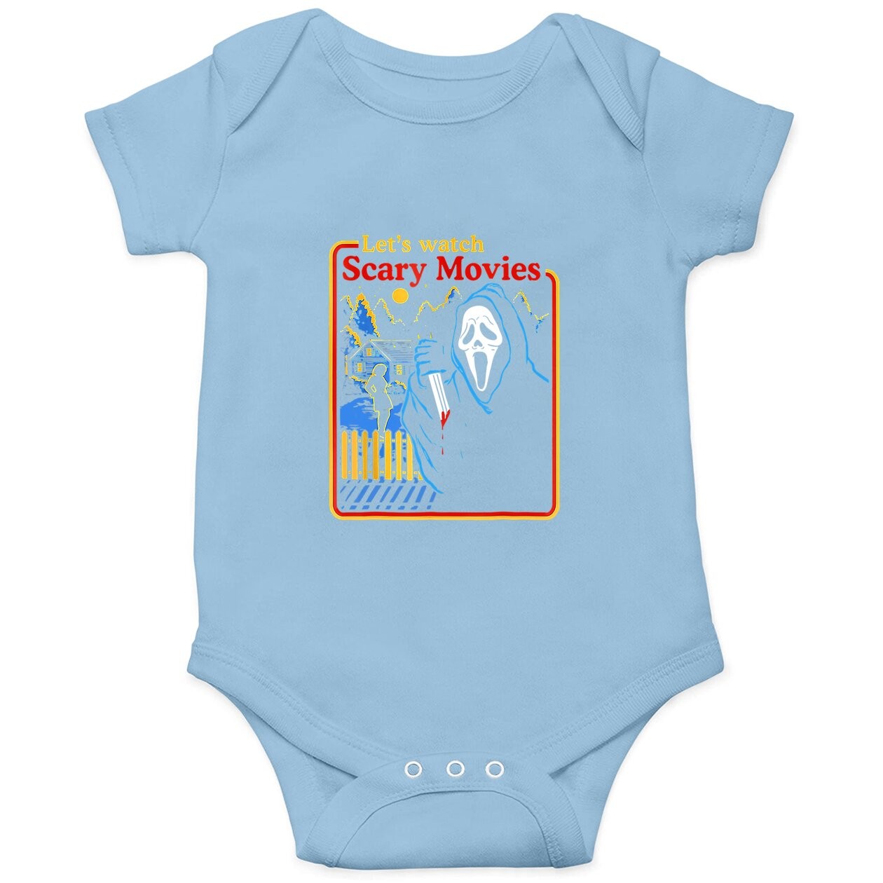 Lets Watch Scary Movies Scream Horror 2021 Halloween Baby Bodysuit