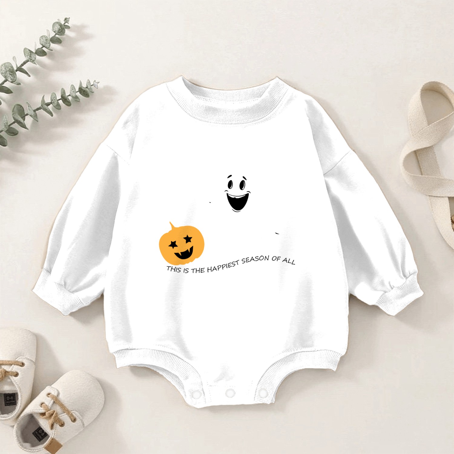 "This is the happiest season of all. Baby Romper Sweatshirts